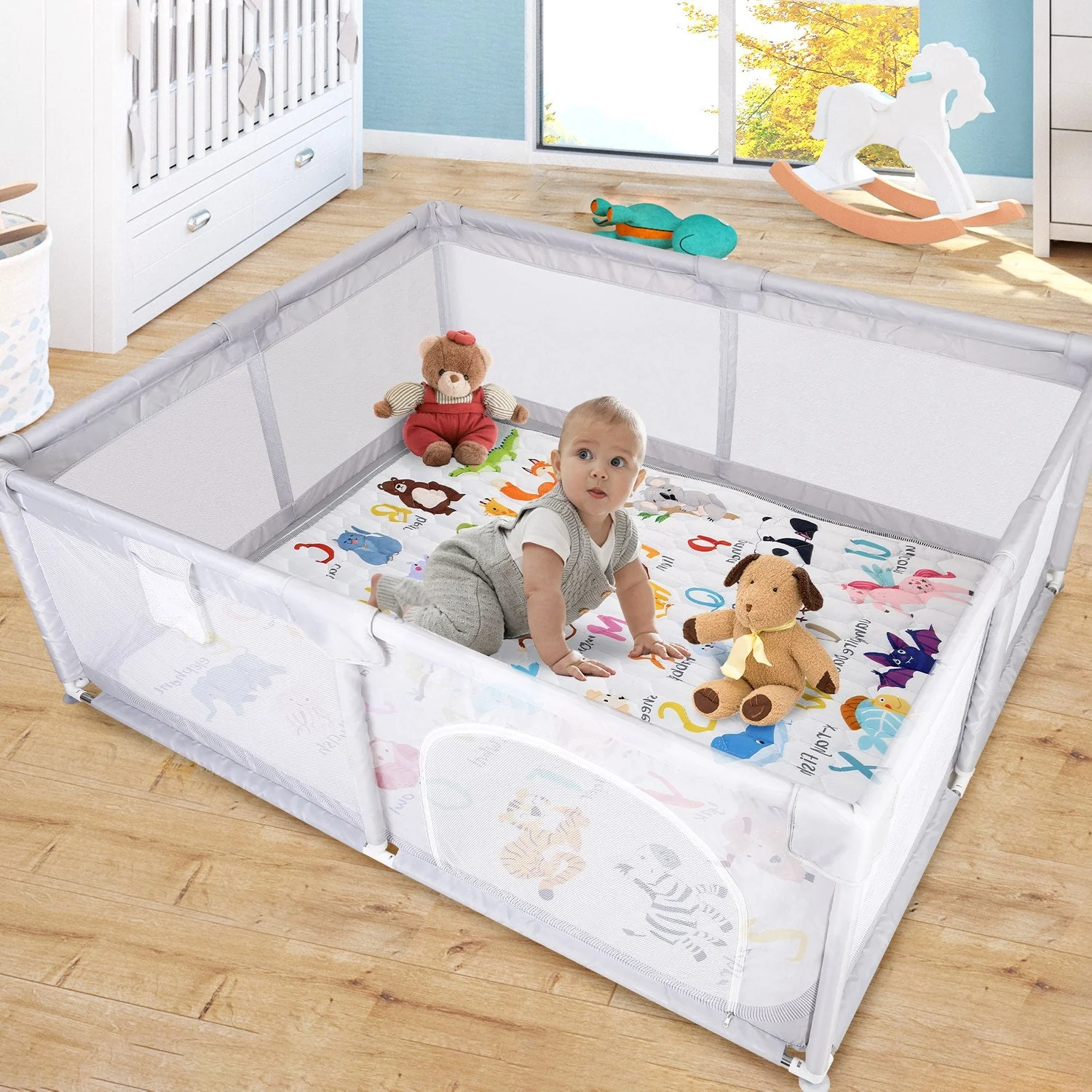 50x50IN Baby Play Mat Non-Slip Baby Crawling Mat Foldable Playpen Mat Machine Washable for Newborns Infants Babies Toddlers - Image 3