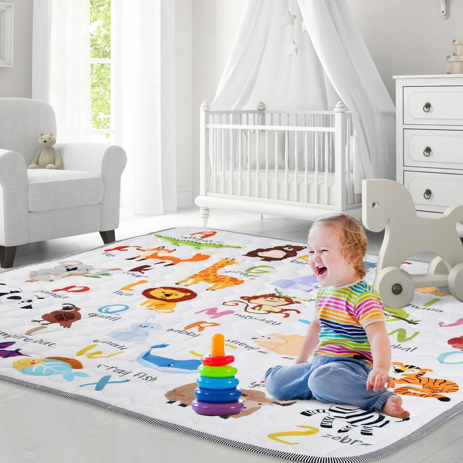 50x50IN Baby Play Mat Non-Slip Baby Crawling Mat Foldable Playpen Mat Machine Washable for Newborns Infants Babies Toddlers - Image 5