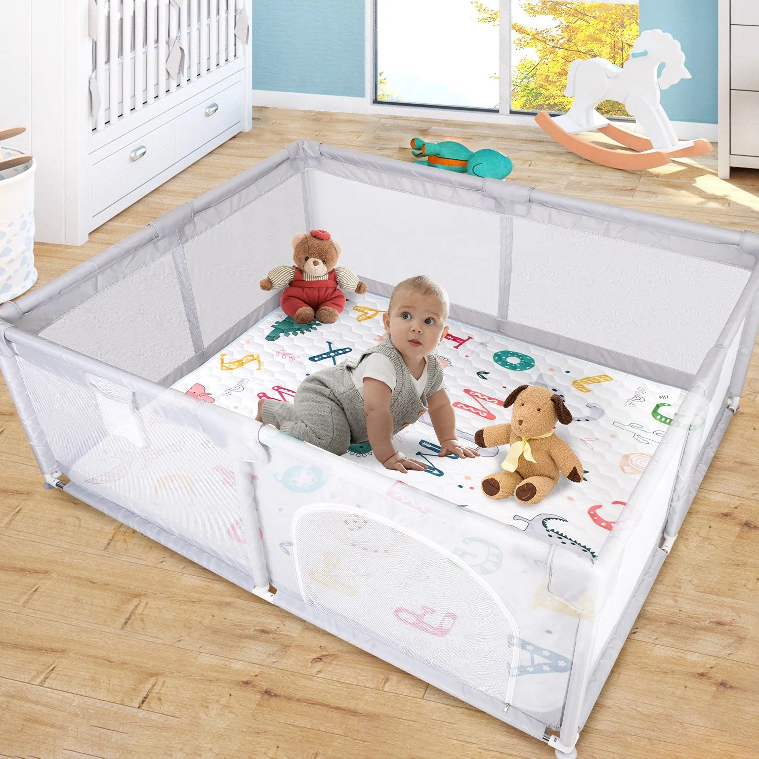 50x50IN Baby Play Mat Non-Slip Baby Crawling Mat Foldable Playpen Mat Machine Washable for Newborns Infants Babies Toddlers - Image 2