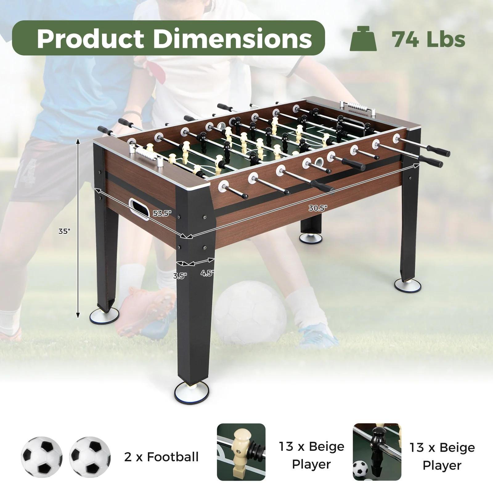 54 Inch Indoor Competition Game Soccer Table - Image 3