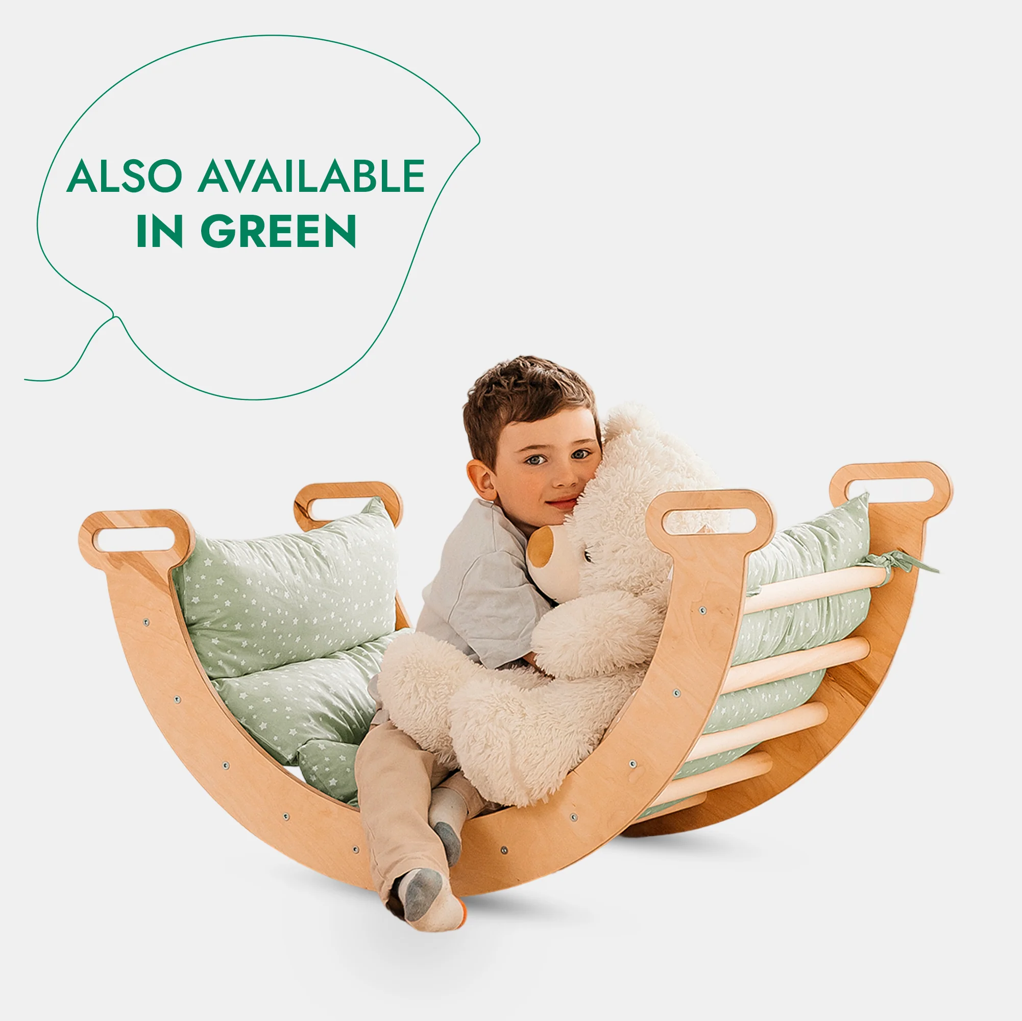 5in1 Montessori Climbing Set: Triangle Ladder + Arch/Rocker + Slide Board/Ramp + Netting rope + Cushion - Image 7