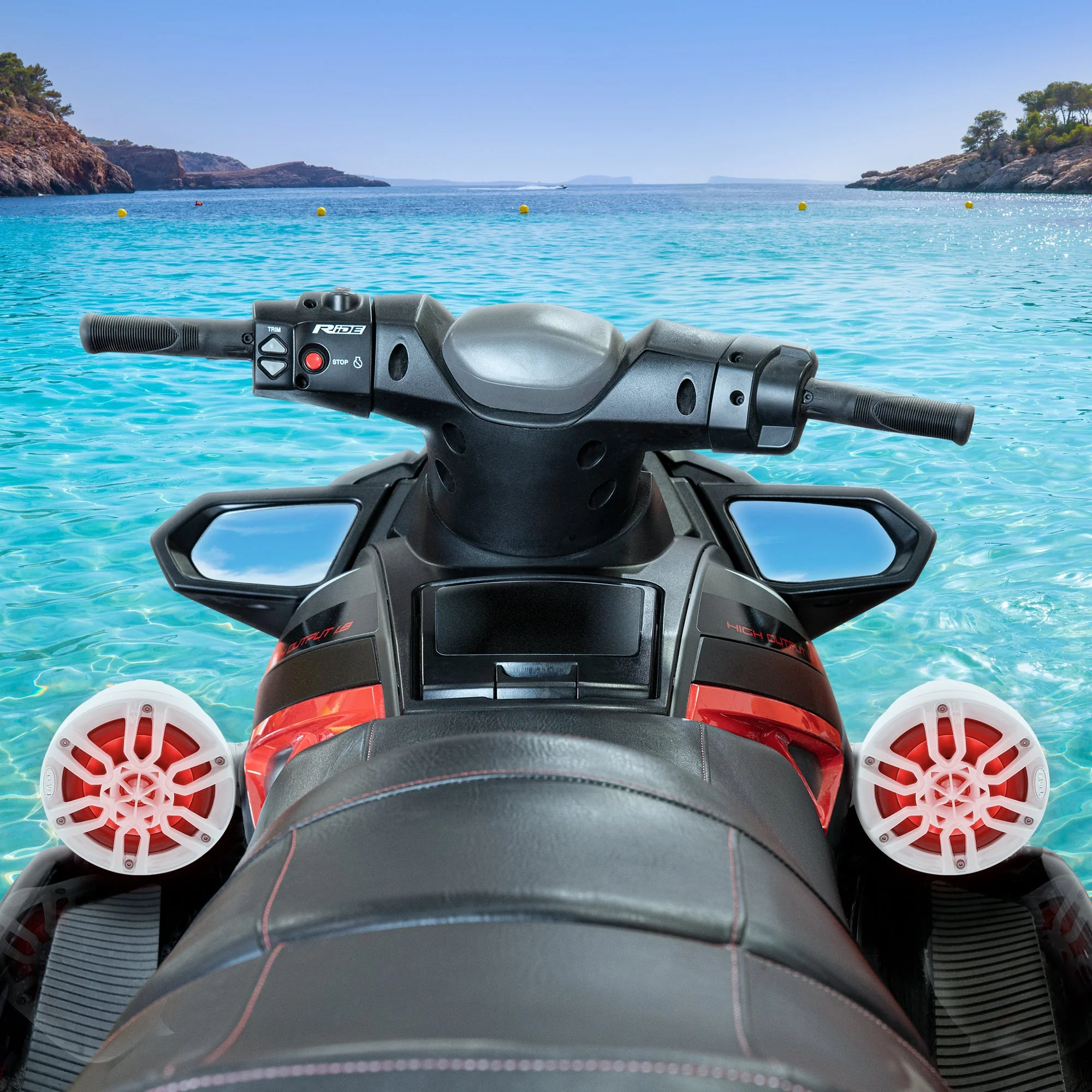 6.5" Compact Speaker Tower with Marine Amplifier, Installation Kit, and RGB LED Lights - Perfect Package for Jet Ski - Image 2