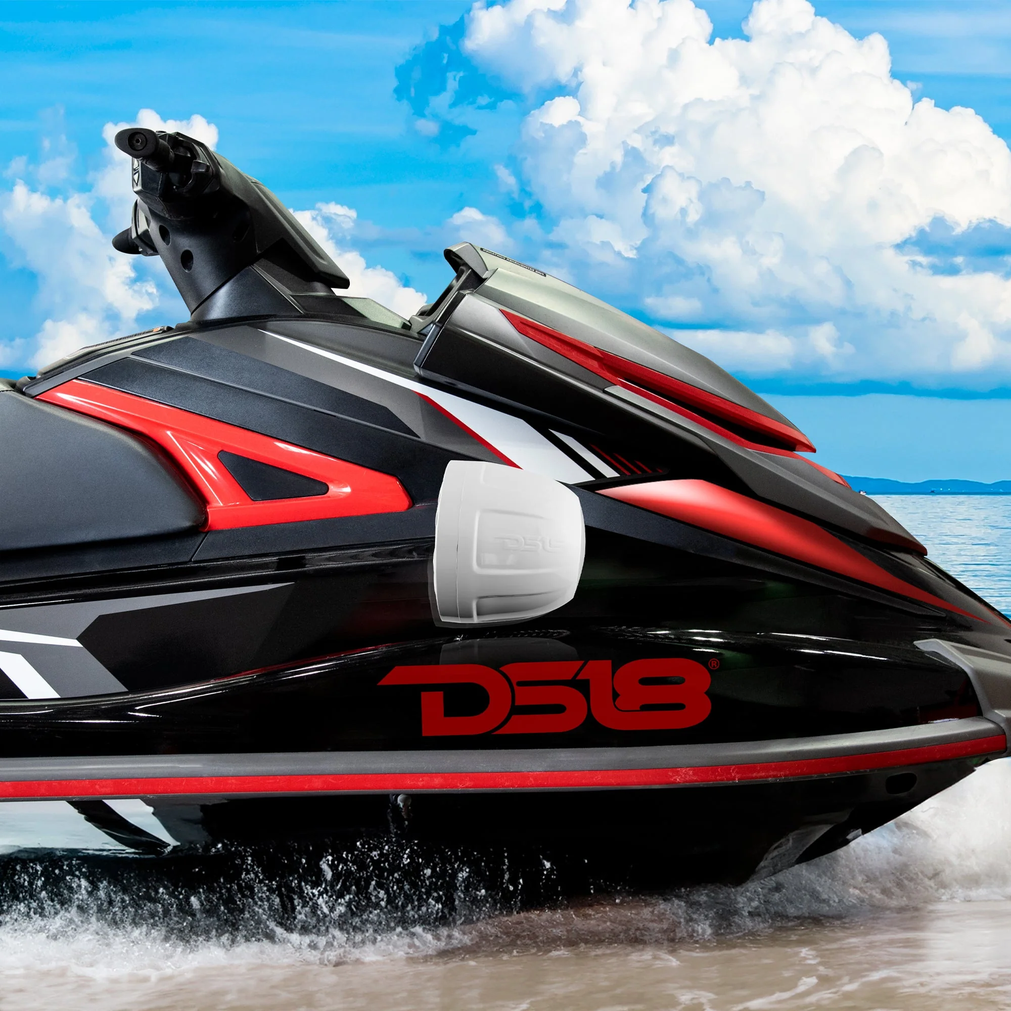 6.5" Compact Speaker Tower with Marine Amplifier, Installation Kit, and RGB LED Lights - Perfect Package for Jet Ski - Image 4