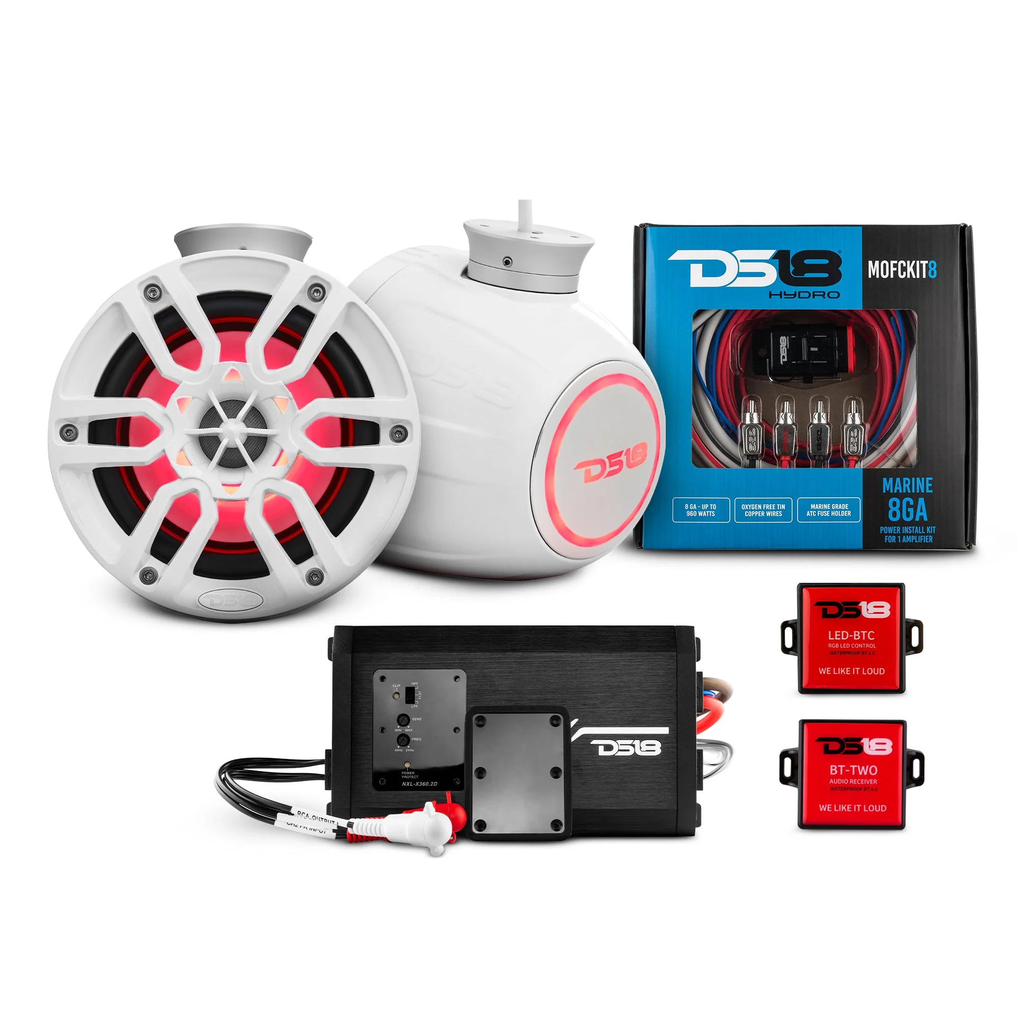 6.5" Compact Speaker Tower with Marine Amplifier, Installation Kit, and RGB LED Lights - Perfect Package for Jet Ski - Image 5