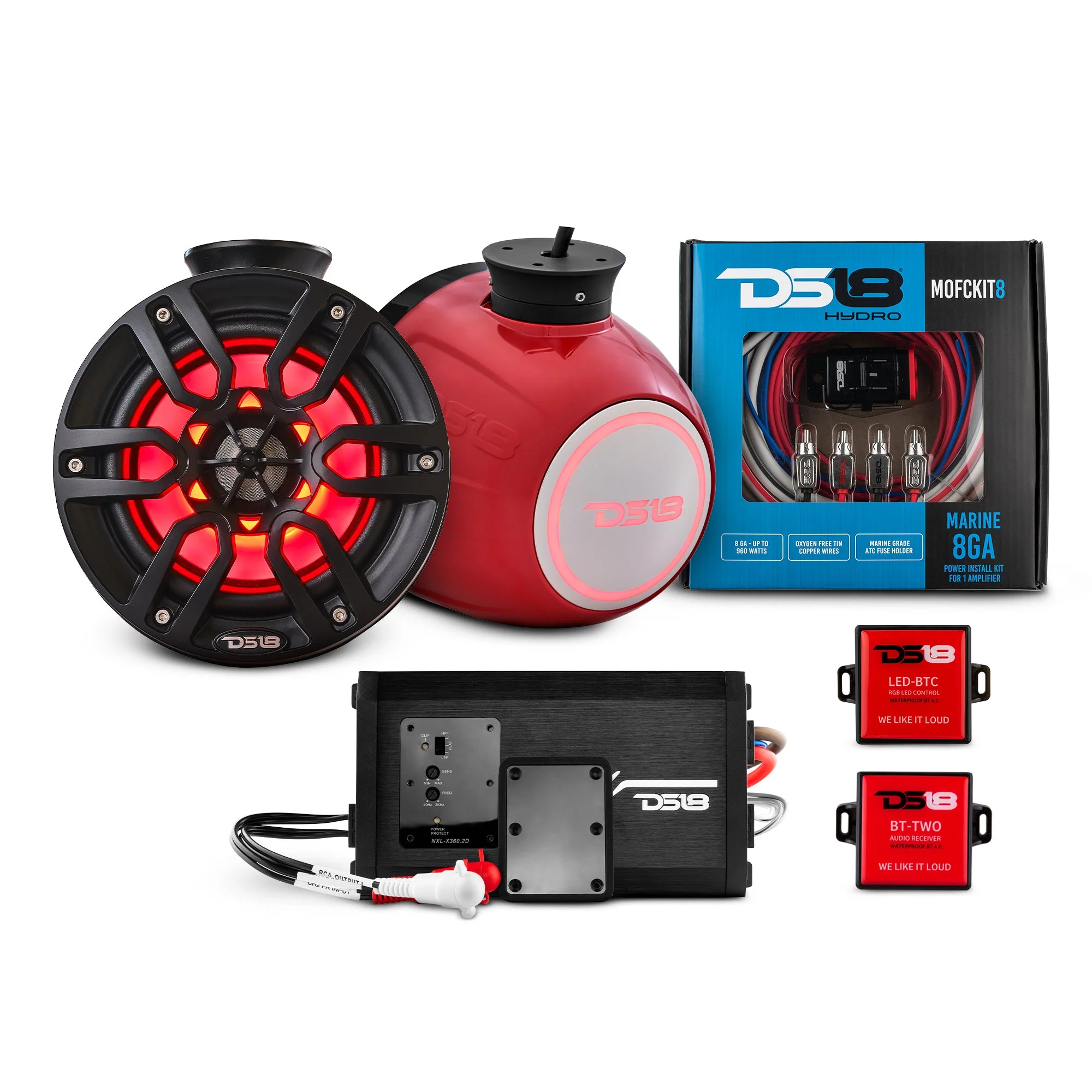 6.5" Compact Speaker Tower with Marine Amplifier, Installation Kit, and RGB LED Lights - Perfect Package for Jet Ski - Image 6