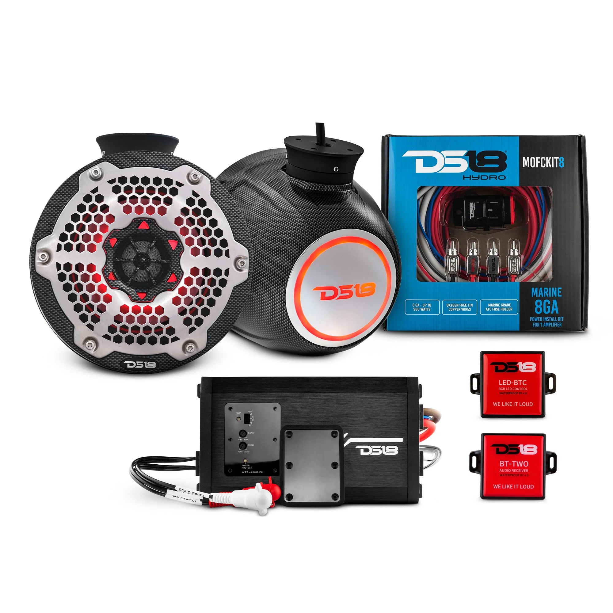6.5" Compact Speaker Tower with Marine Amplifier, Installation Kit, and RGB LED Lights - Perfect Package for Jet Ski - Image 7