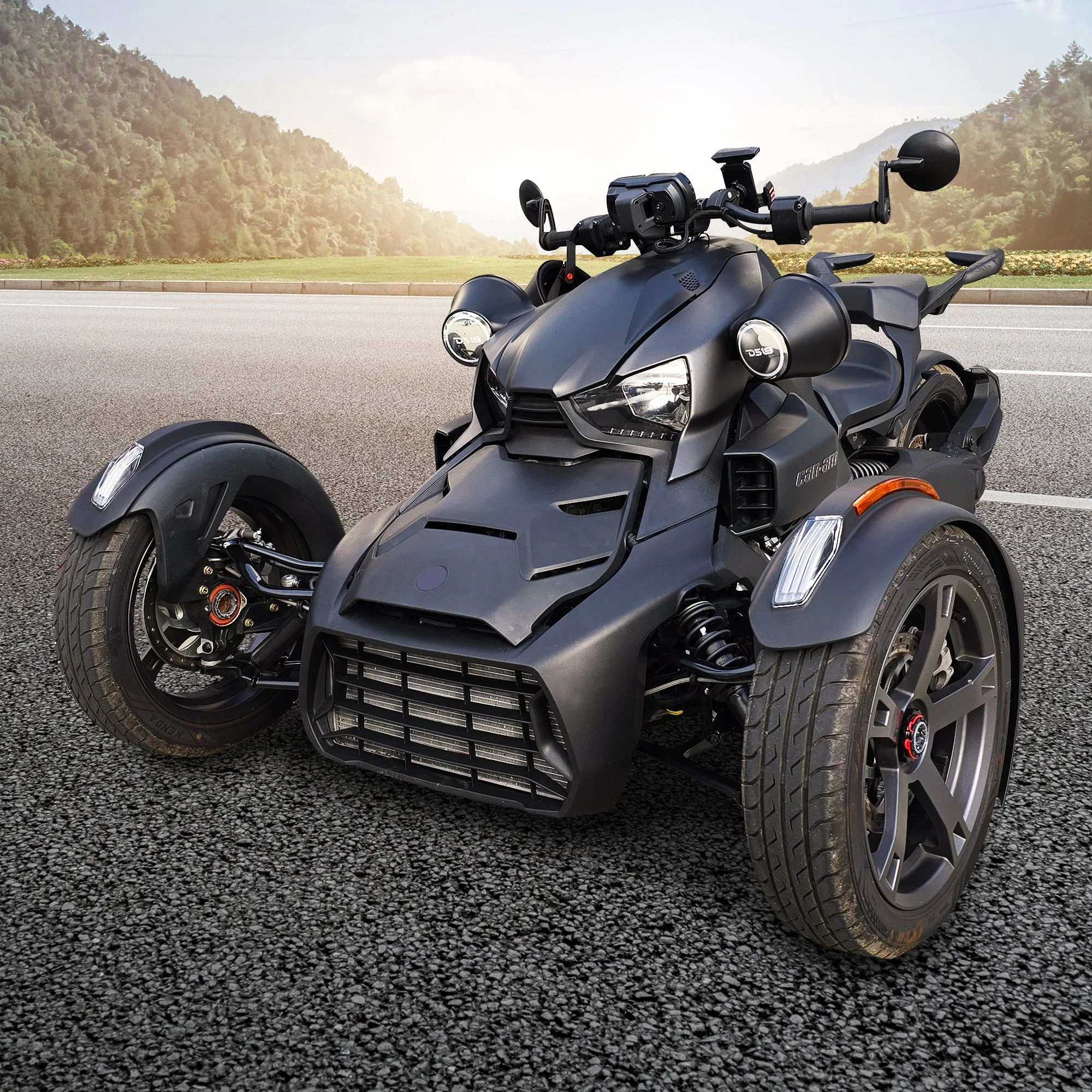 6.5" Loaded Flat Mount Speaker Pods with Amplifier, Installation Kit and Digital LED Lights, Package for Can-Am Spyder & Ryker - Image 2