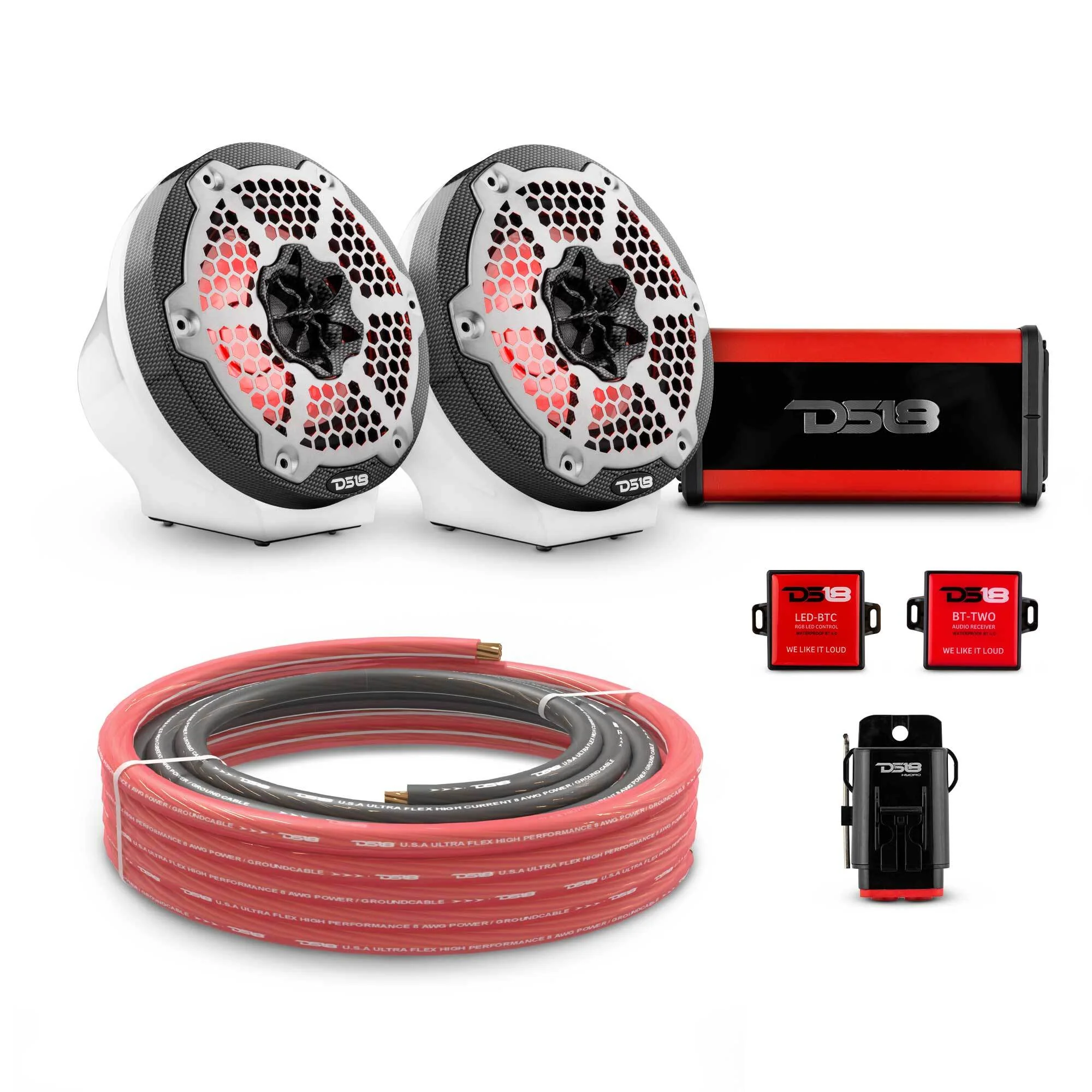 6.5" Loaded Flat Mount Speaker Pods with Amplifier, Installation Kit and RGB LED Lights, Package for Can-Am Spyder & Ryker - Image 13