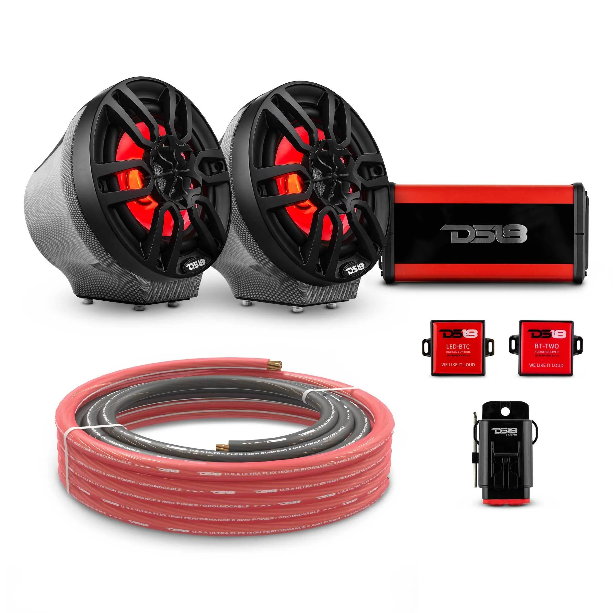 6.5" Loaded Flat Mount Speaker Pods with Amplifier, Installation Kit and RGB LED Lights, Package for Can-Am Spyder & Ryker - Image 19