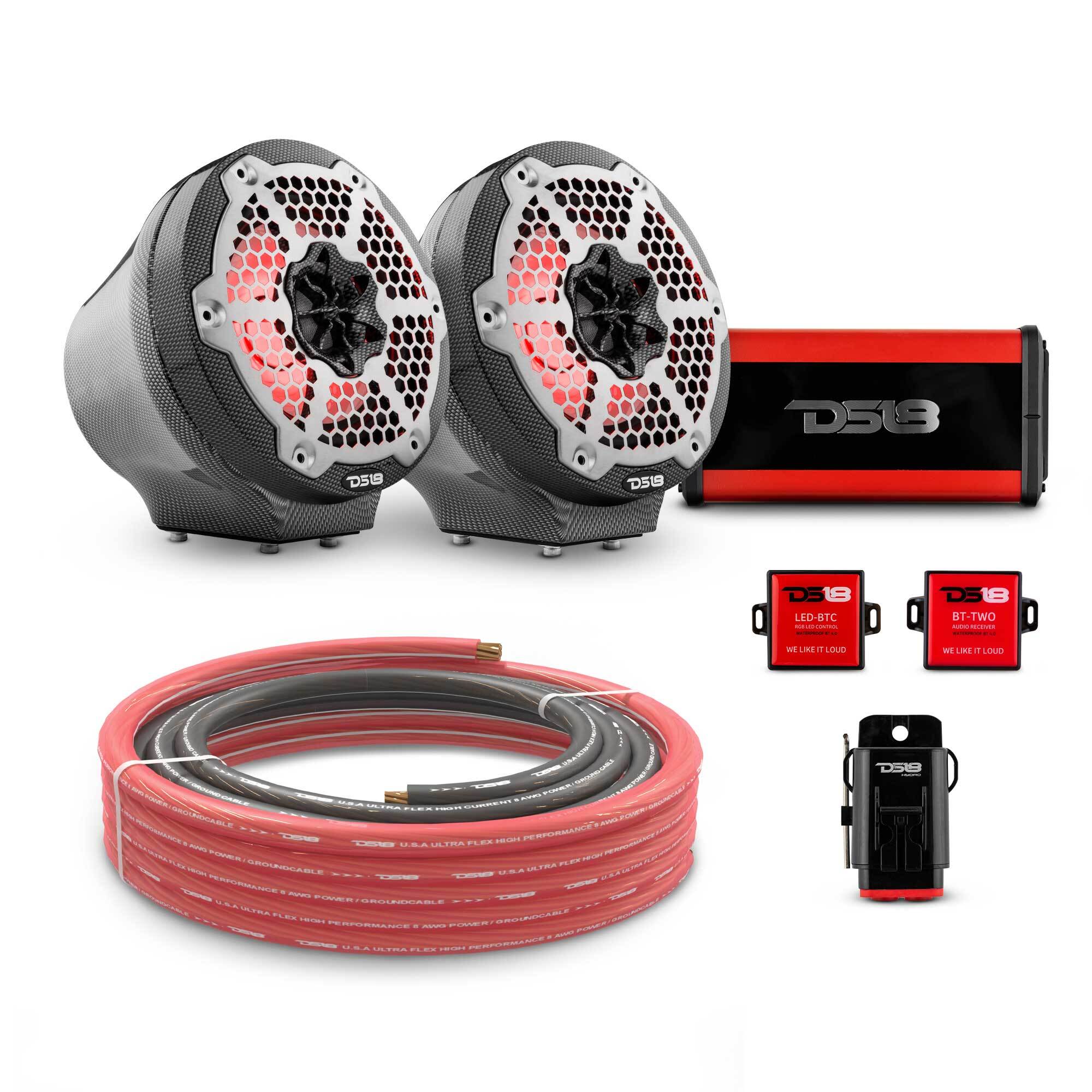 6.5" Loaded Flat Mount Speaker Pods with Amplifier, Installation Kit and RGB LED Lights, Package for Can-Am Spyder & Ryker - Image 23