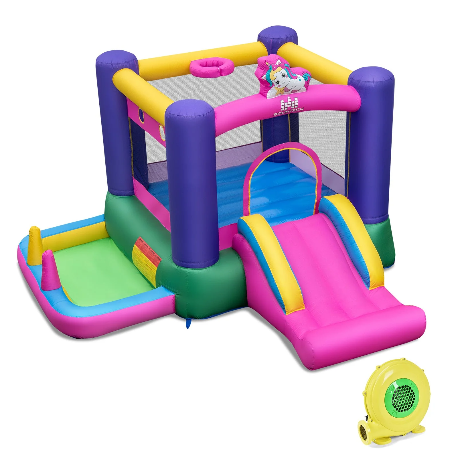 6-in-1 Bouncy Castle Inflatable Bounce House with Slide and Ball Pit with 480W Blower - Image 3