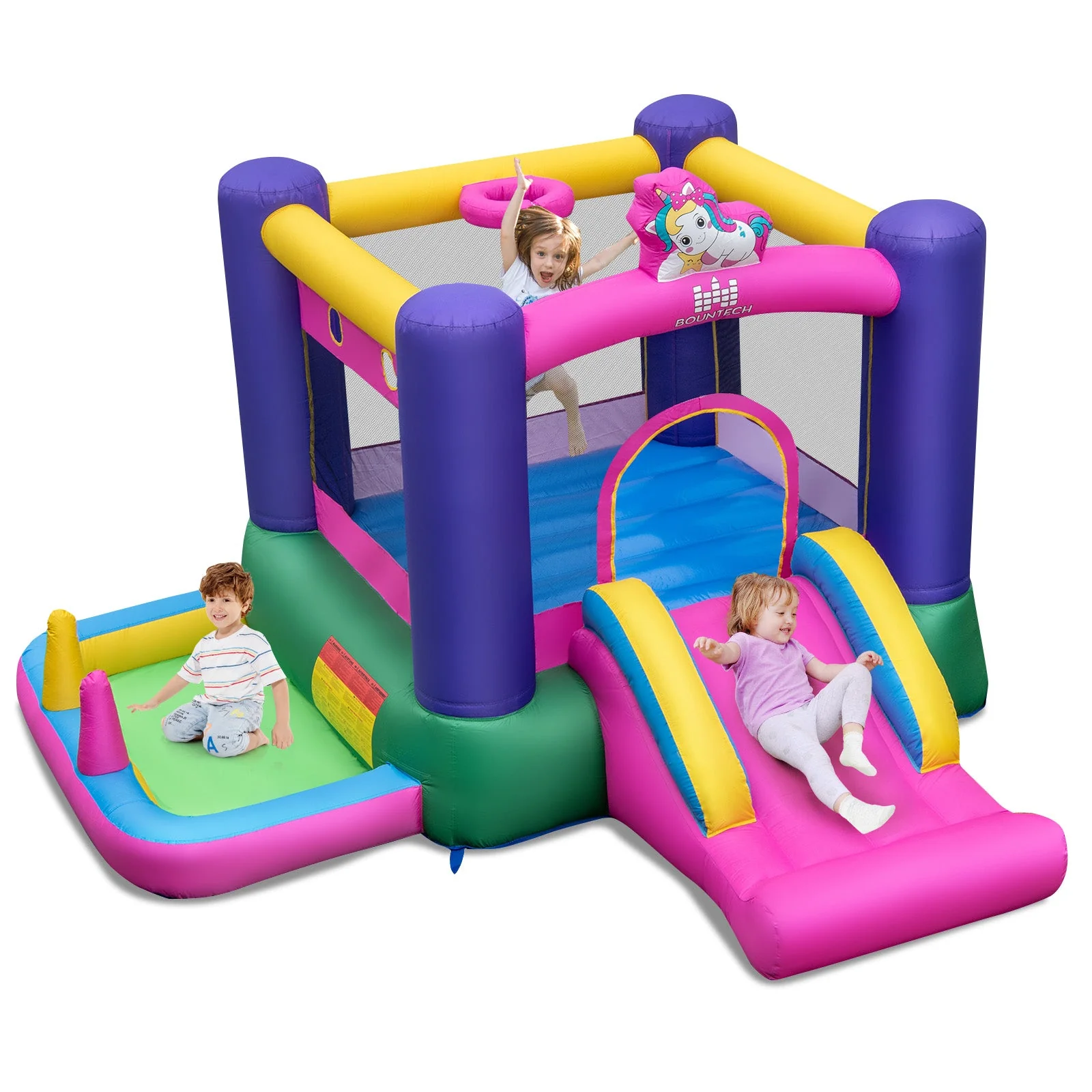 6-in-1 Bouncy Castle Inflatable Bounce House with Slide and Ball Pit with 480W Blower - Image 4