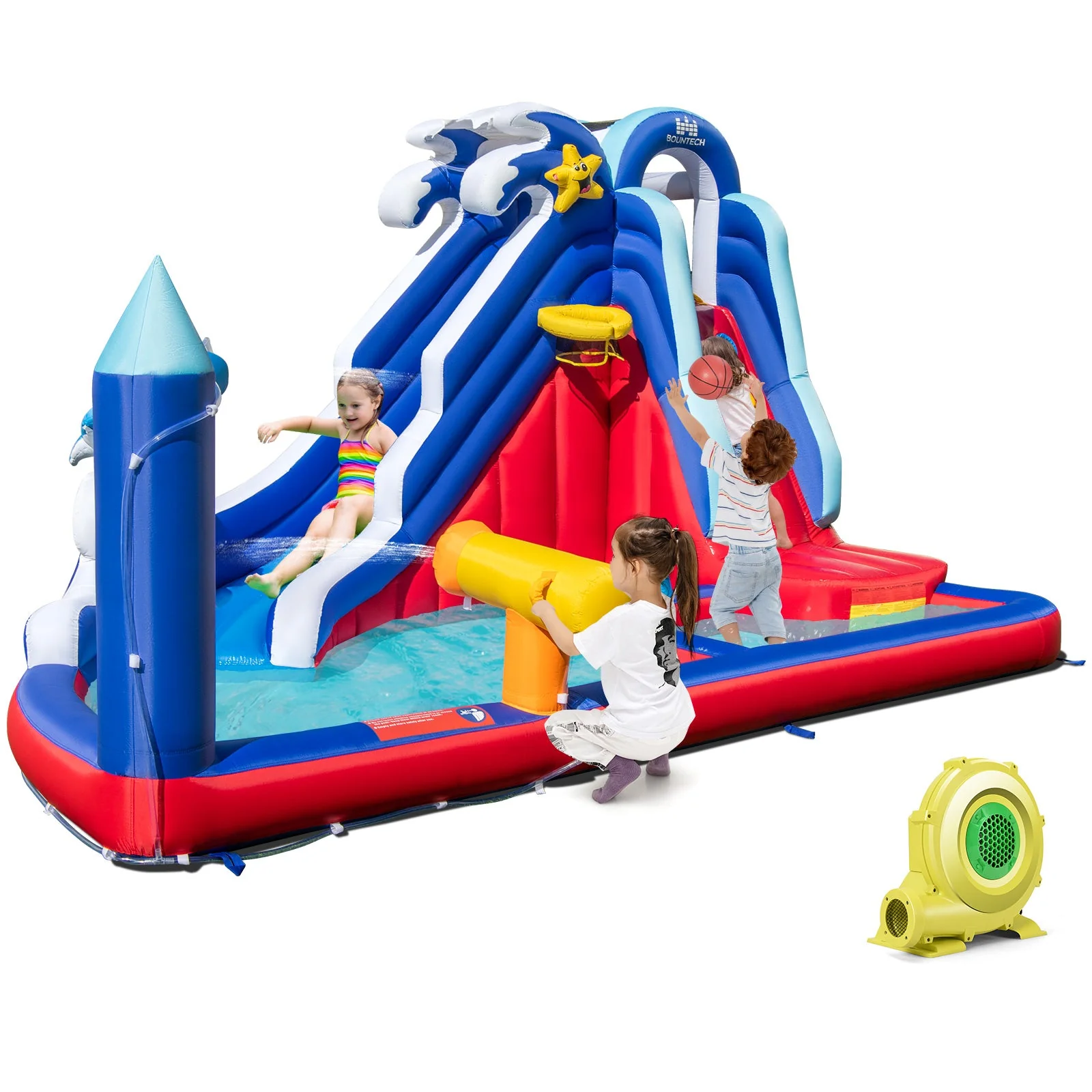 6-In-1 Inflatable Water Park with 735W Blower - Image 3