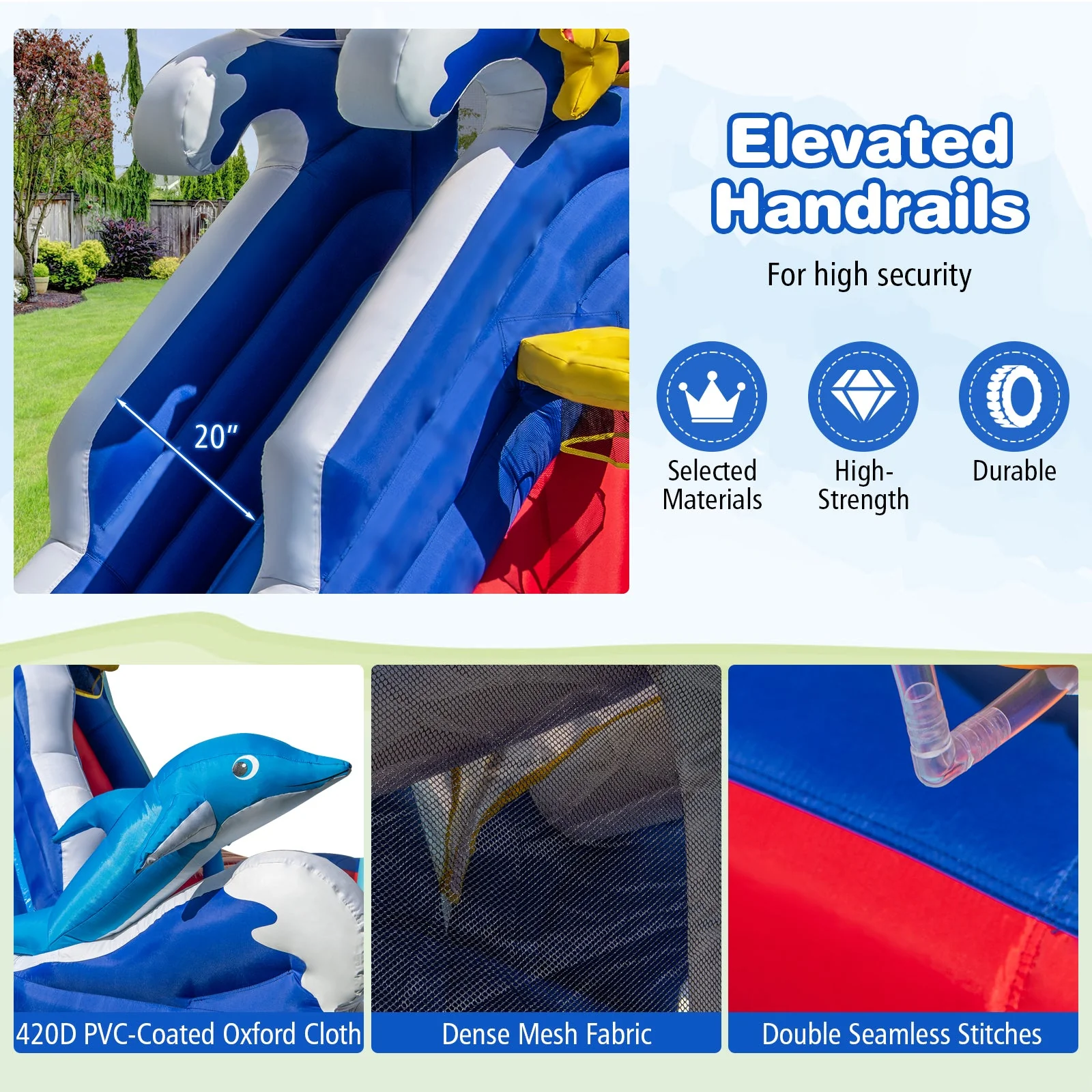6-In-1 Inflatable Water Park with 735W Blower - Image 8