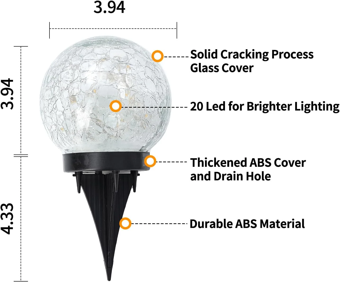 6 Pack Solar Globe Lights Outdoor Waterproof - Image 3