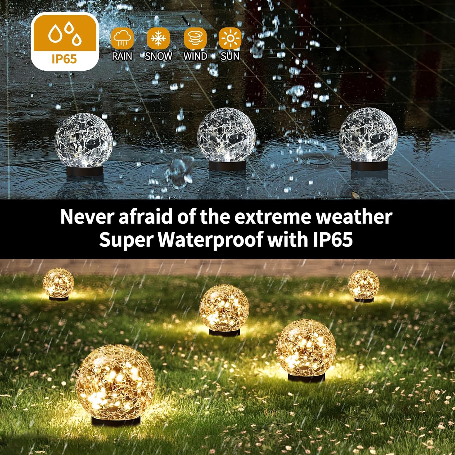 6 Pack Solar Globe Lights Outdoor Waterproof - Image 4