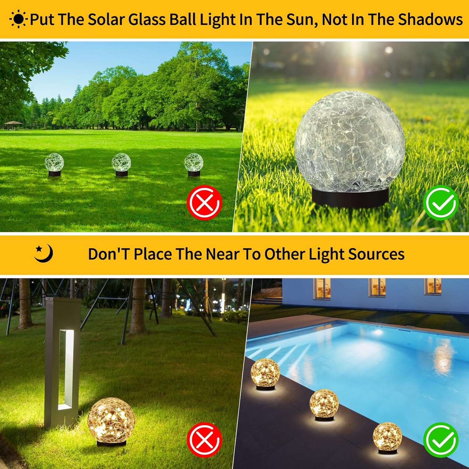 6 Pack Solar Globe Lights Outdoor Waterproof - Image 6