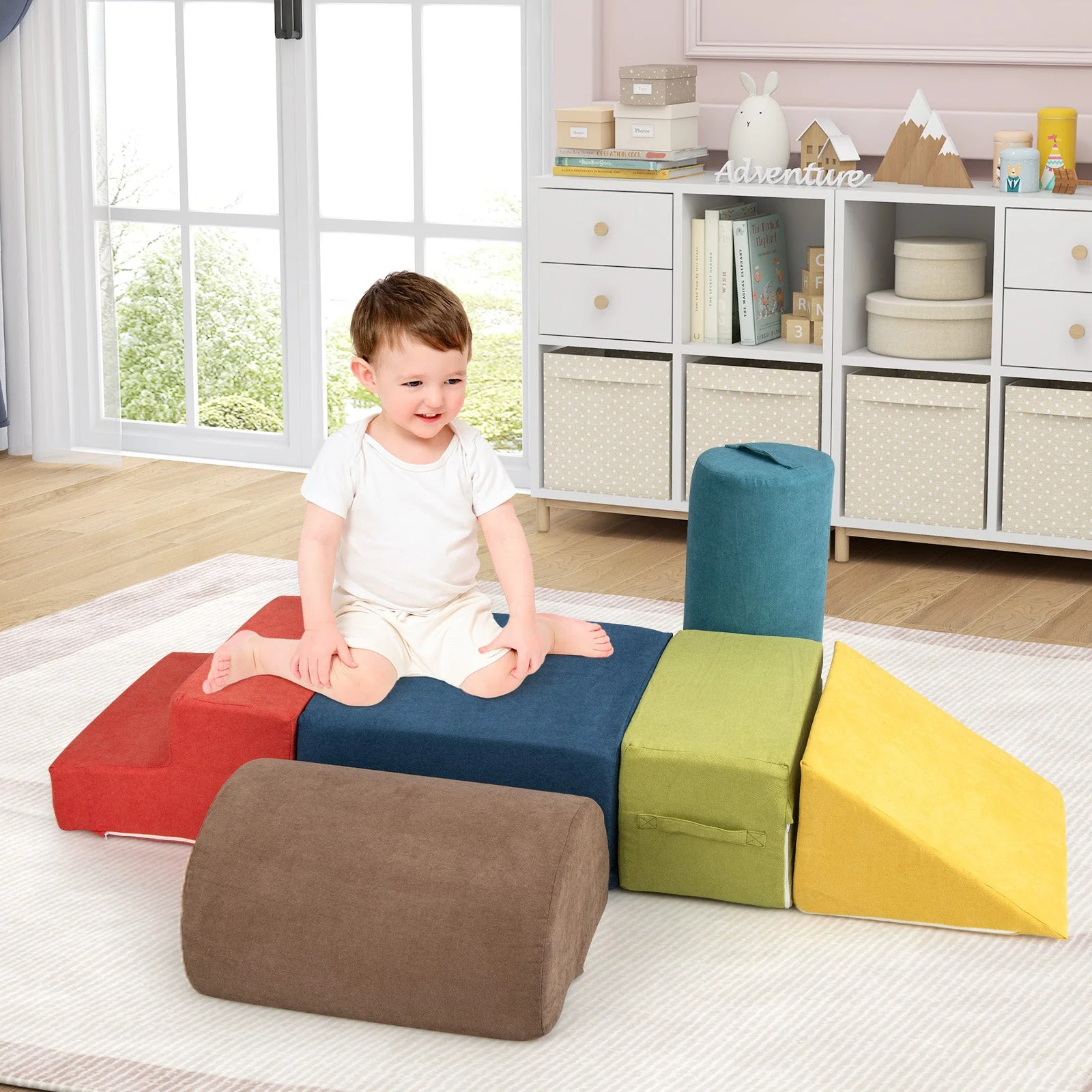 6-Piece Baby Climbing Blocks with 30D High-Density Foam and Carrying Handles-Multicolor - Image 2