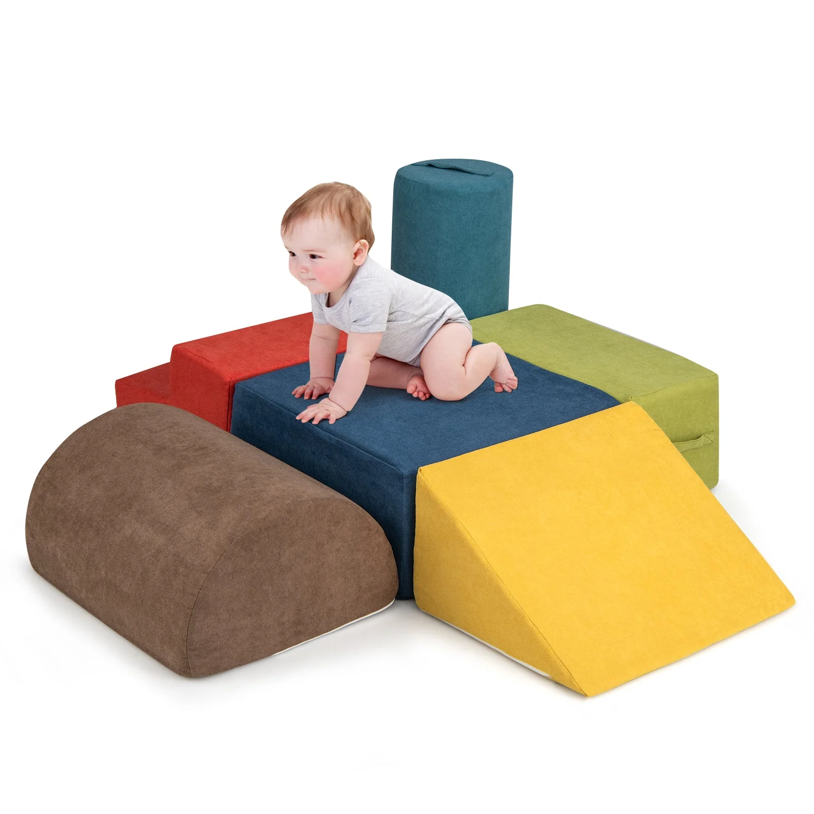 6-Piece Baby Climbing Blocks with 30D High-Density Foam and Carrying Handles-Multicolor - Image 4