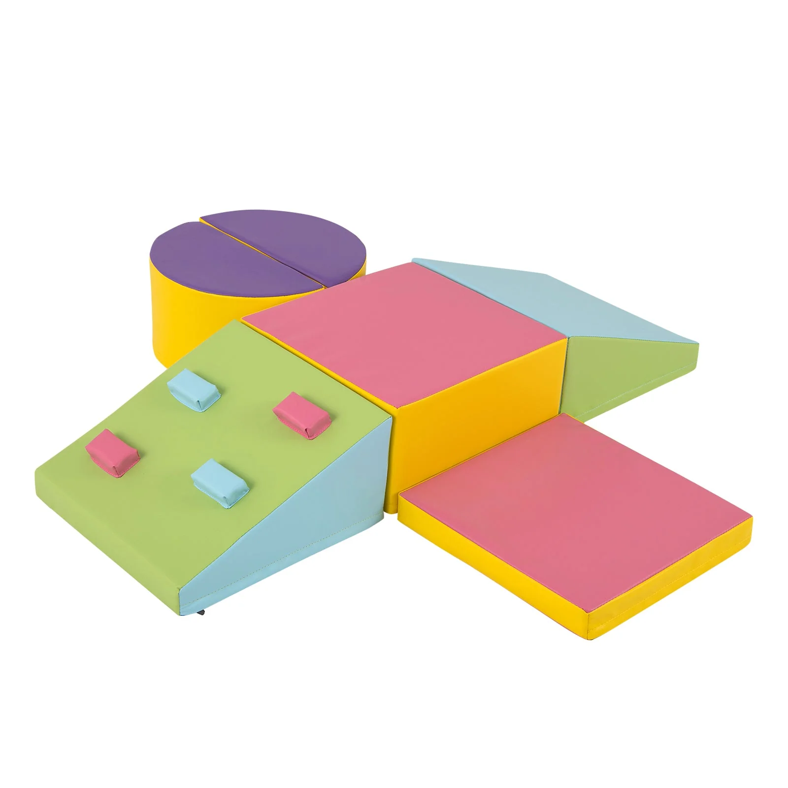 6-Piece Foam Climbing Blocks with Hook and Loop Fasteners - Image 3