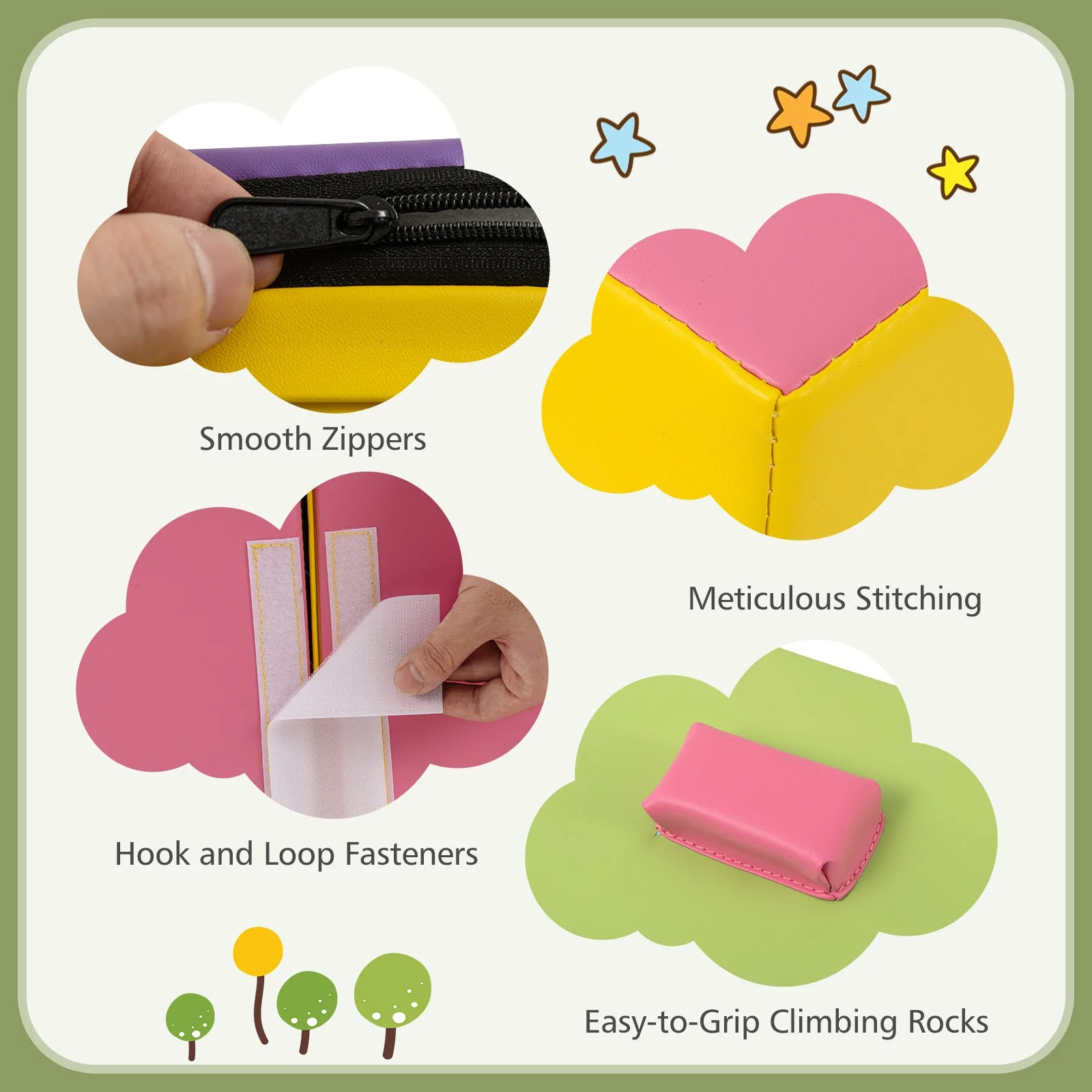 6-Piece Foam Climbing Blocks with Hook and Loop Fasteners - Image 8