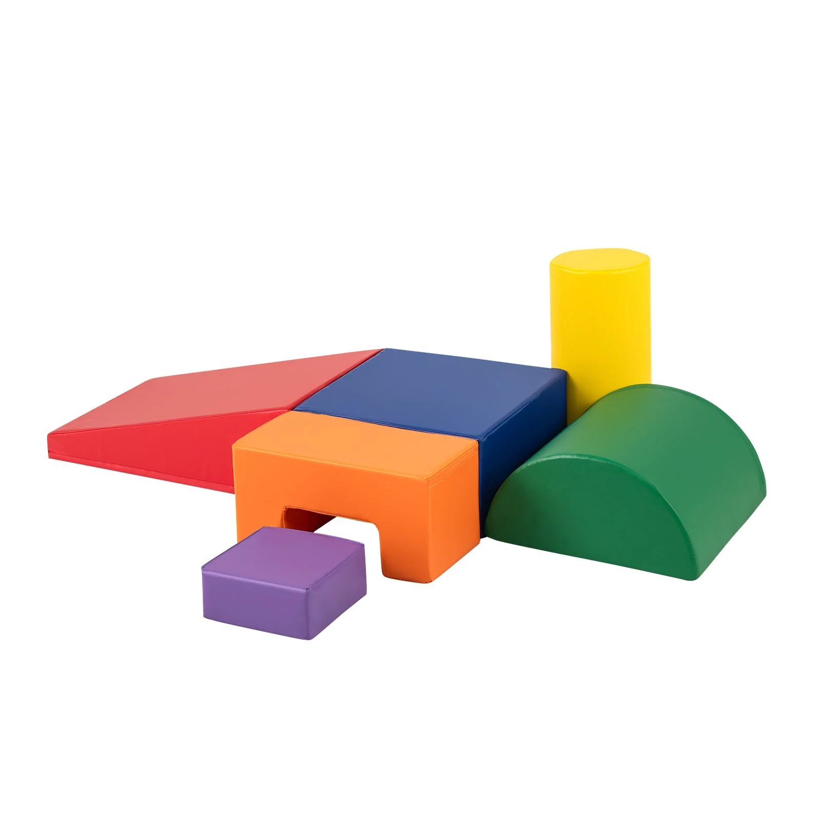 6 Pieces Foam Climbing Blocks Indoor Climb and Crawl Activity Playset with Rectangles-Orange - Image 3