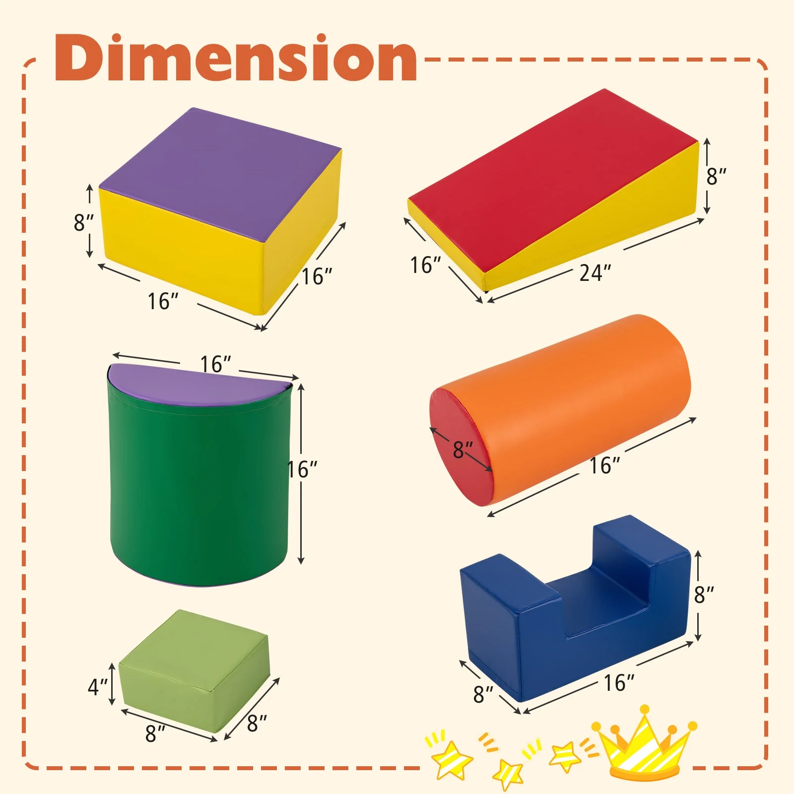 6 Pieces Foam Climbing Blocks Indoor Climb and Crawl Activity Playset with Rectangles-Purple - Image 5