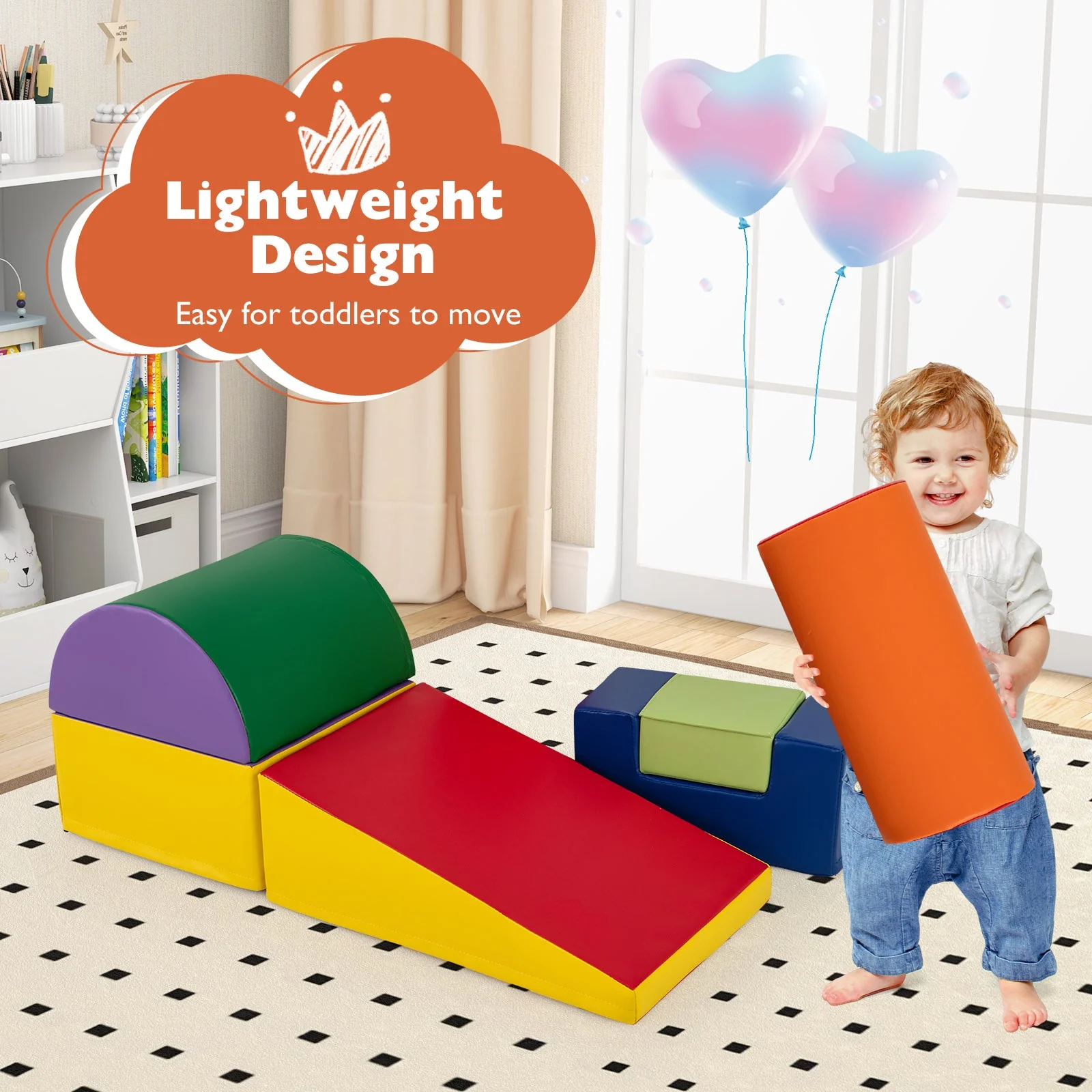 6 Pieces Foam Climbing Blocks Indoor Climb and Crawl Activity Playset with Rectangles-Purple - Image 6