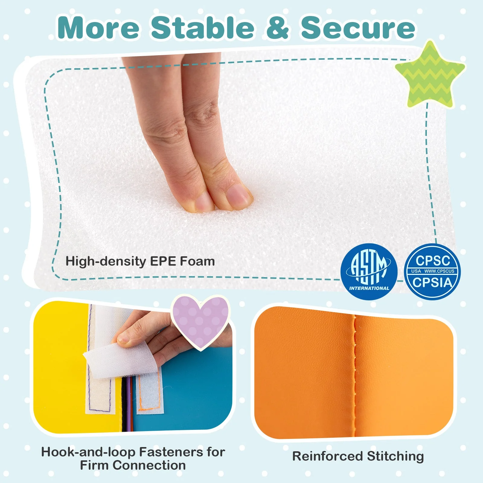 6 Pieces Foam Climbing Blocks Soft Play Climbing for Toddlers with Tunnel-Multicolor - Image 6