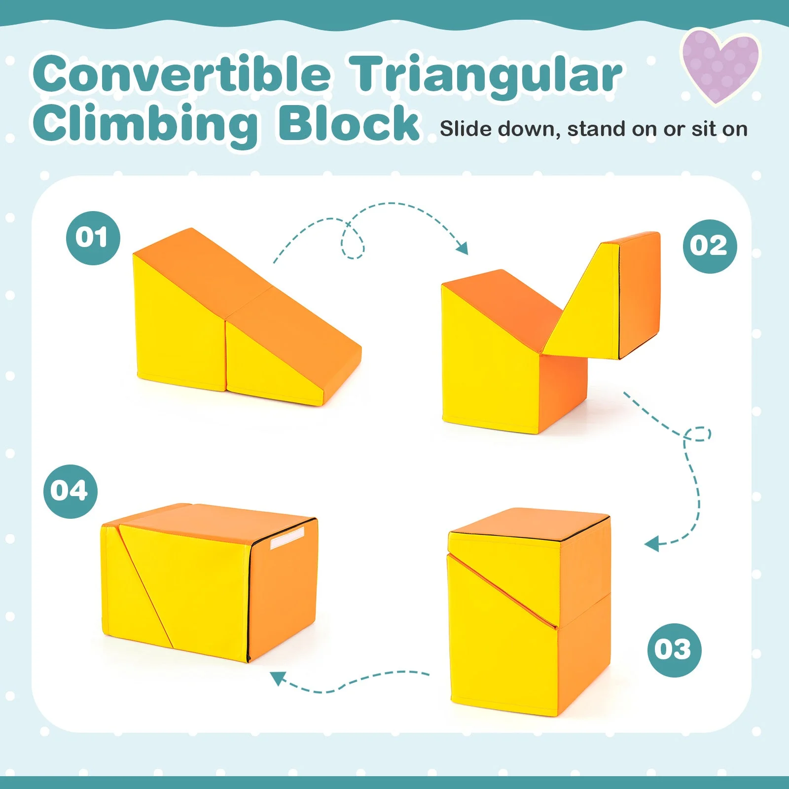 6 Pieces Foam Climbing Blocks Soft Play Climbing for Toddlers with Tunnel-Multicolor - Image 8
