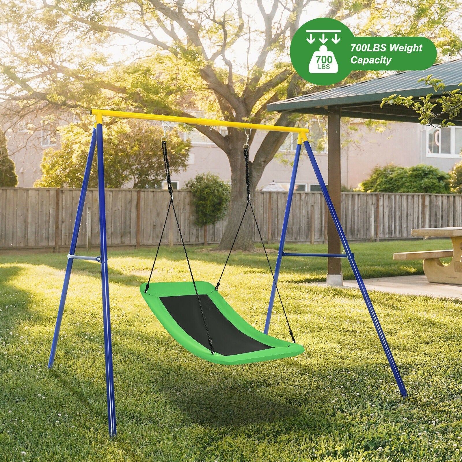 60 Inch Platform Tree Swing 700 lbs for Kids and Adults-Green - Image 6