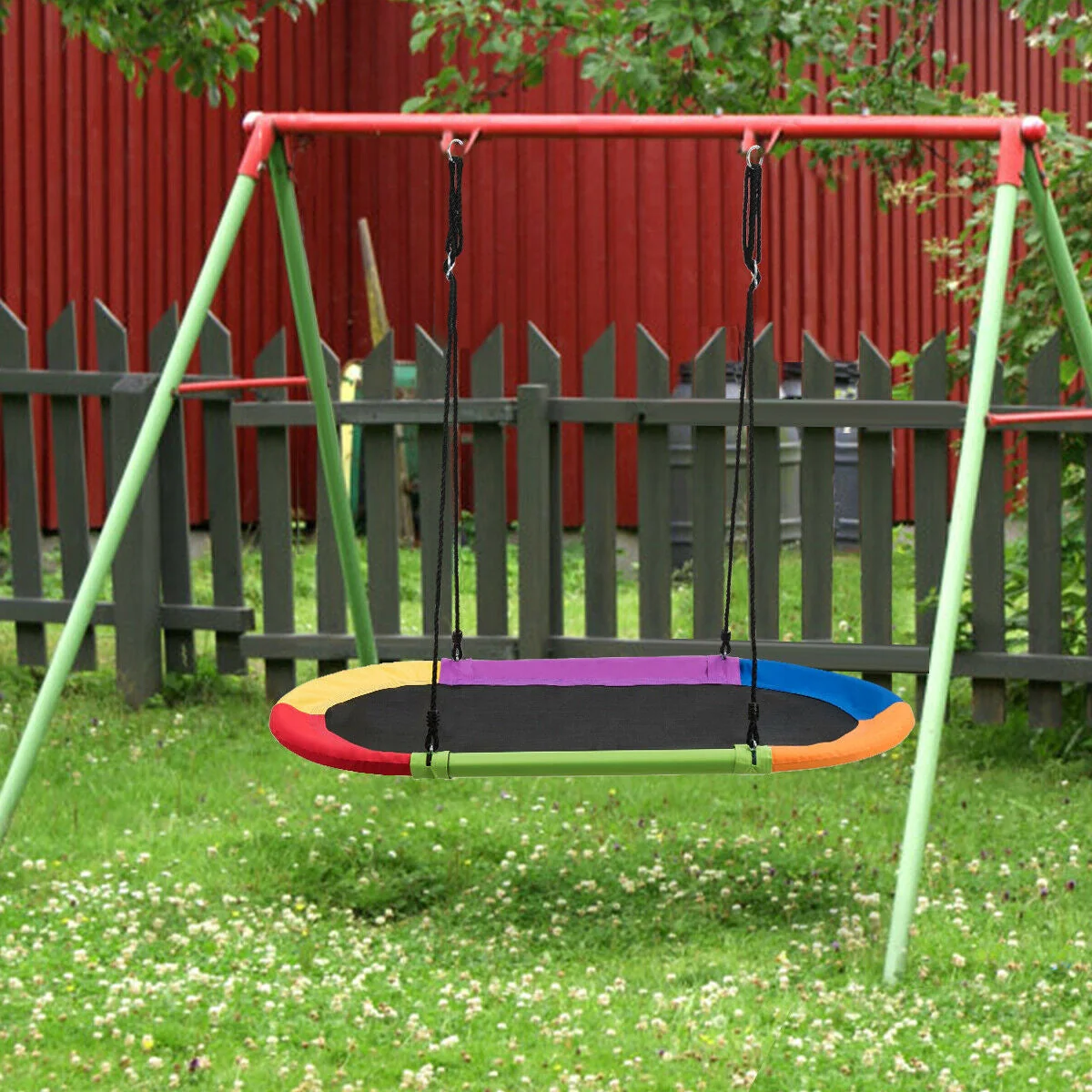60 Inch Saucer Surf Outdoor Adjustable Swing Set-Colorful - Image 8