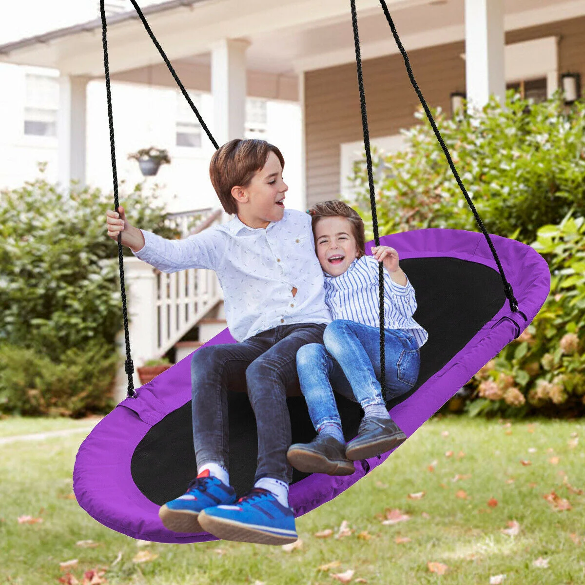 60 Inch Saucer Surf Outdoor Adjustable Swing Set-Purple - Image 2