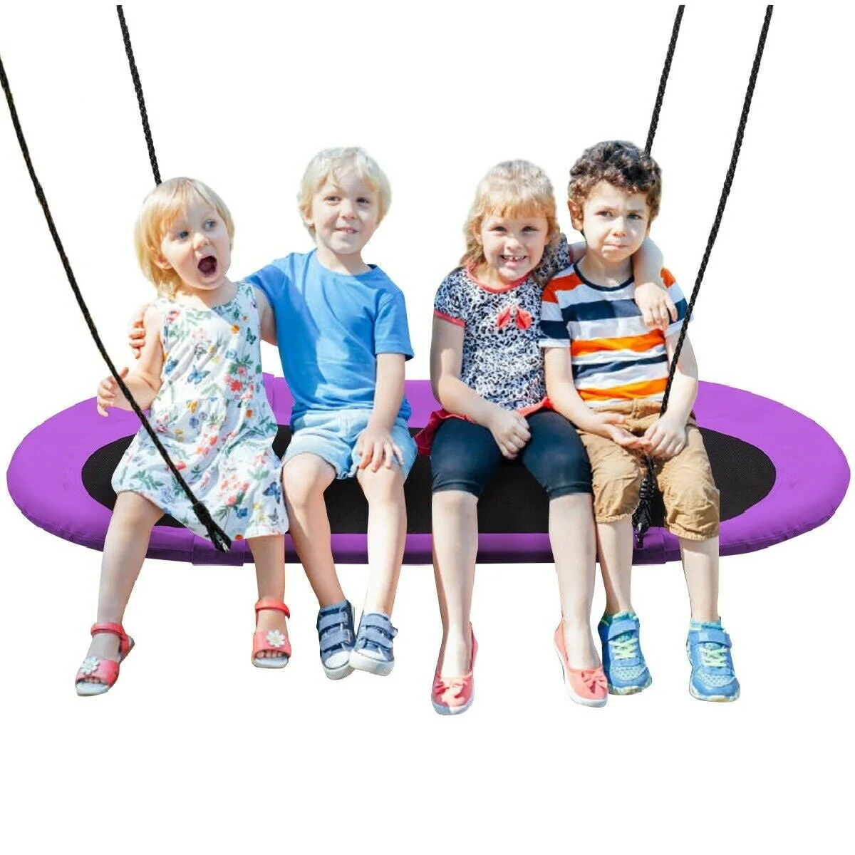 60 Inch Saucer Surf Outdoor Adjustable Swing Set-Purple - Image 4