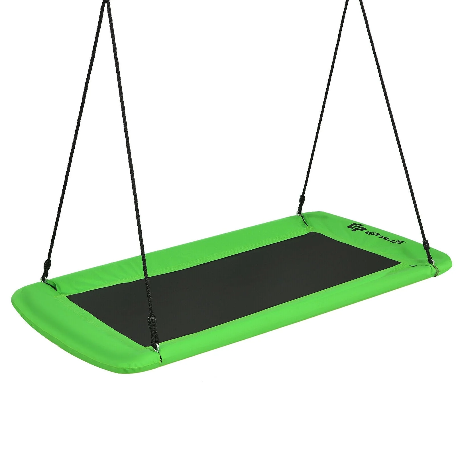 60 Inches Platform Tree Swing Outdoor with  2 Hanging Straps-Green - Image 3