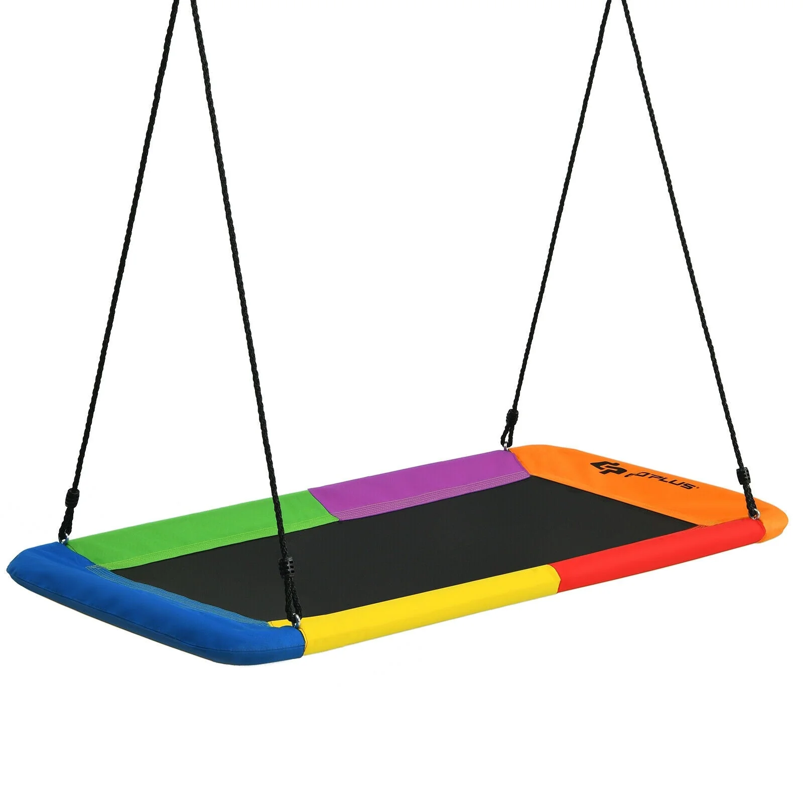 60 Inches Platform Tree Swing Outdoor with  2 Hanging Straps-Multicolor - Image 3