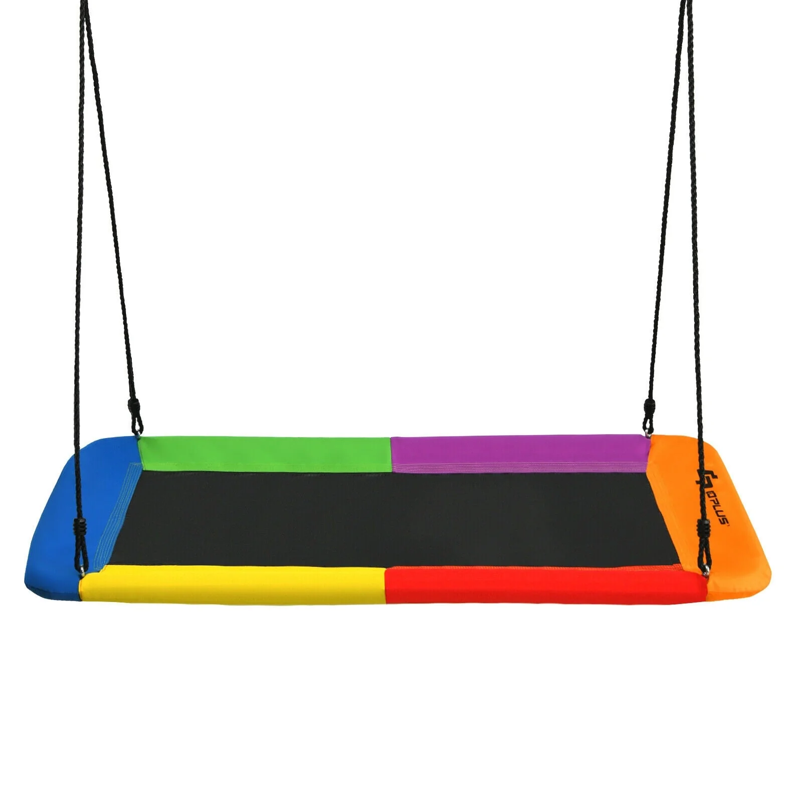 60 Inches Platform Tree Swing Outdoor with  2 Hanging Straps-Multicolor - Image 7