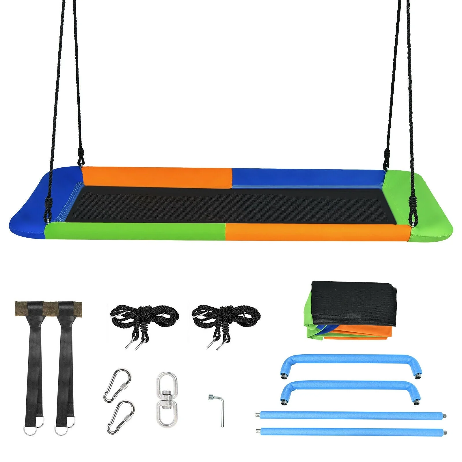60 Inches Platform Tree Swing with 2 Hanging Straps - Image 8