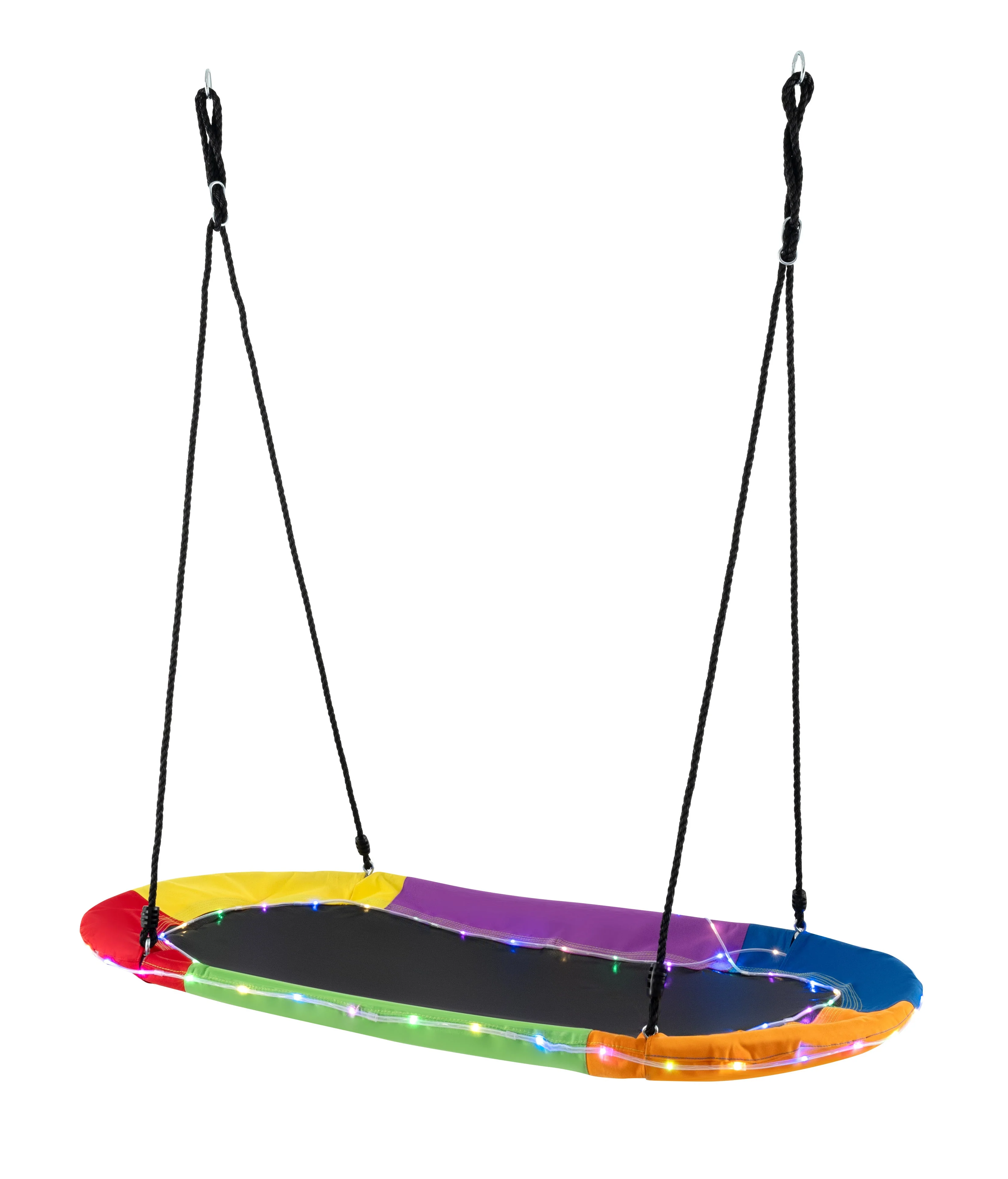 60 Inches Saucer Swing with LED Lights for Kids and Adults-Multicolor - Image 4