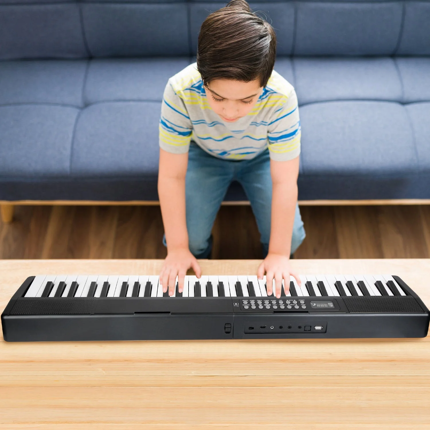 61Keys Foldable Electronic Piano Keyboard With Micro Audio Sustain Pedal Music Stand Storage Bag Portable Wireless MiDi Connection Keyboard For Beginn - Image 3