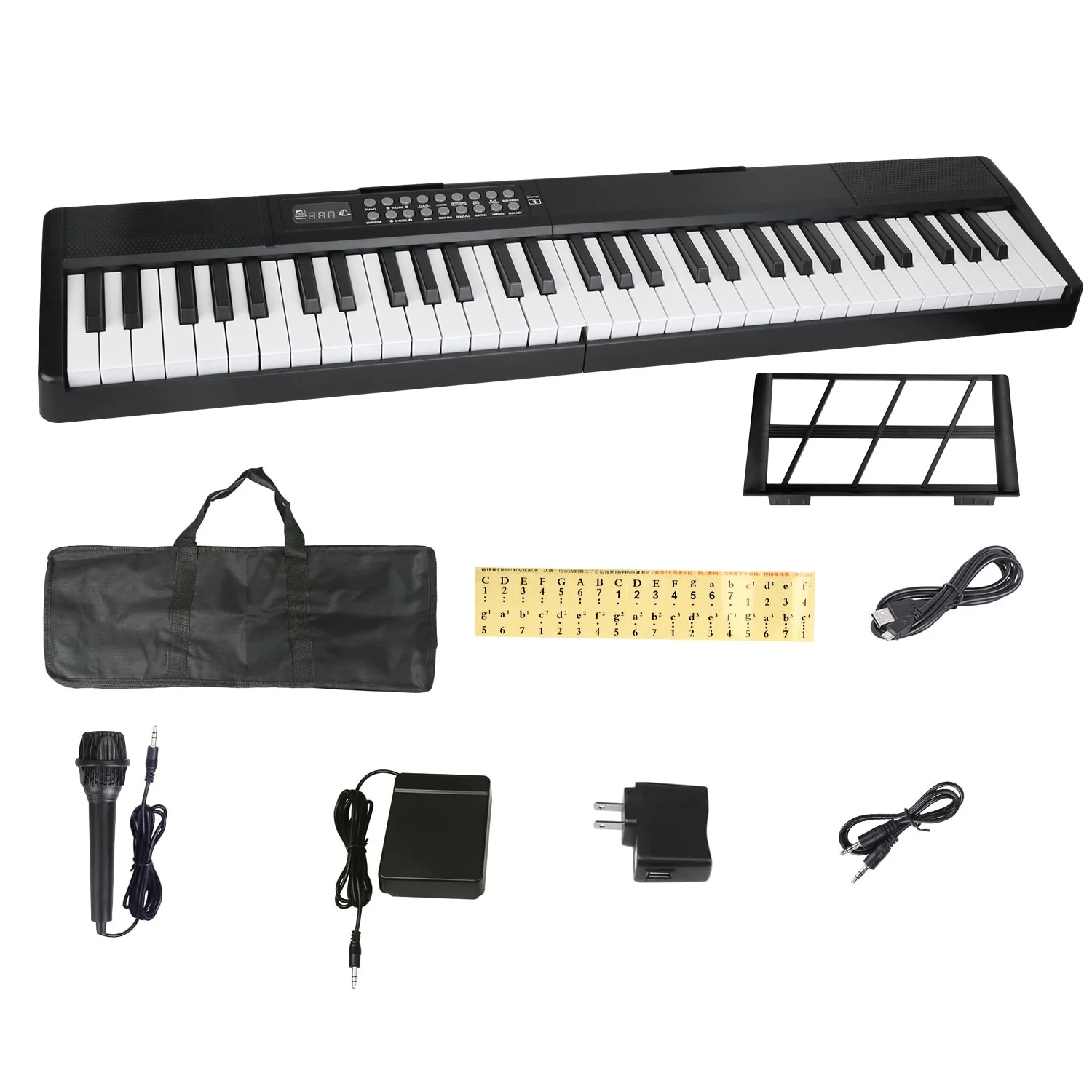 61Keys Foldable Electronic Piano Keyboard With Micro Audio Sustain Pedal Music Stand Storage Bag Portable Wireless MiDi Connection Keyboard For Beginn - Image 4
