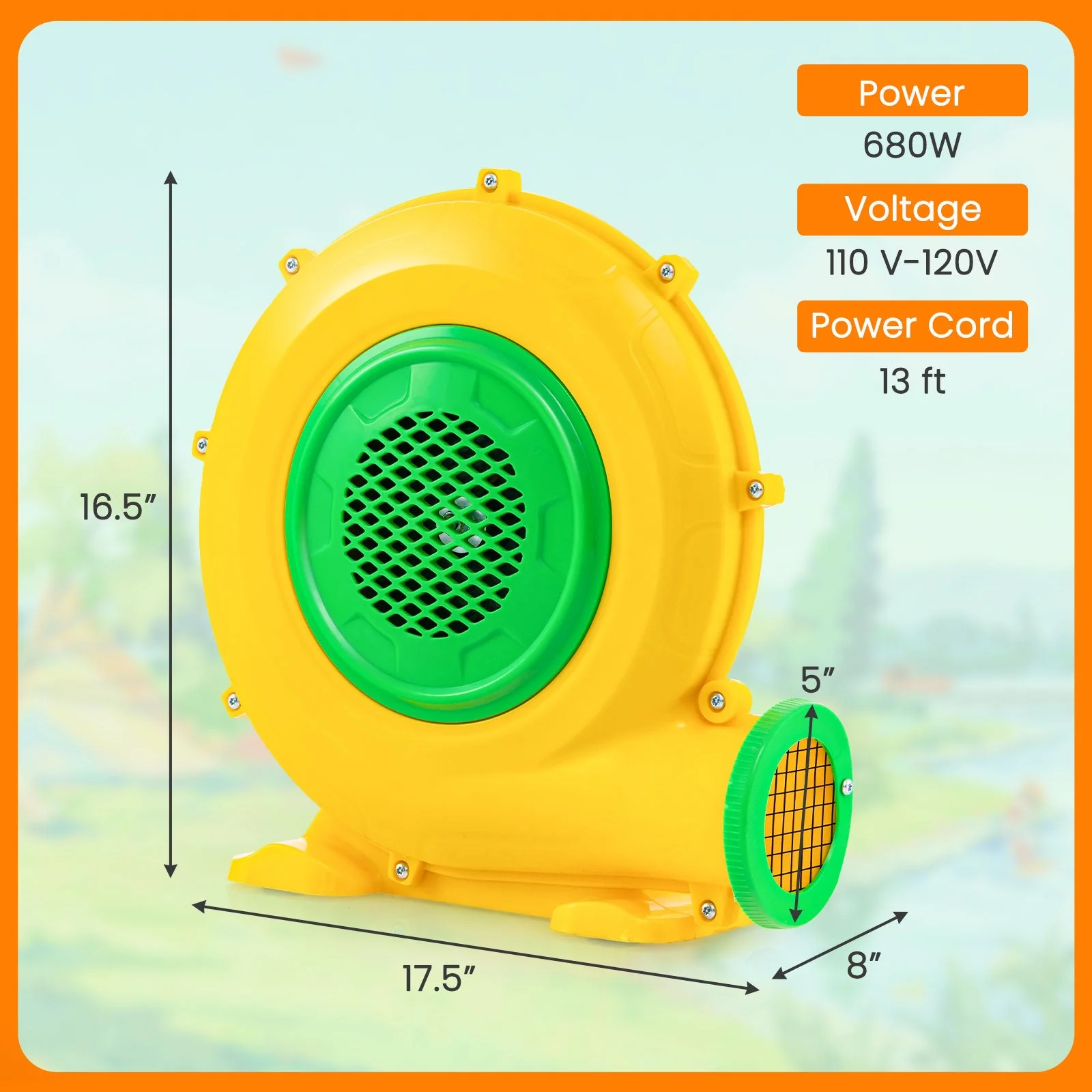 680W Air Blower Air Pump Fan with Convenient Handle and Ground Stakes-680W - Image 4