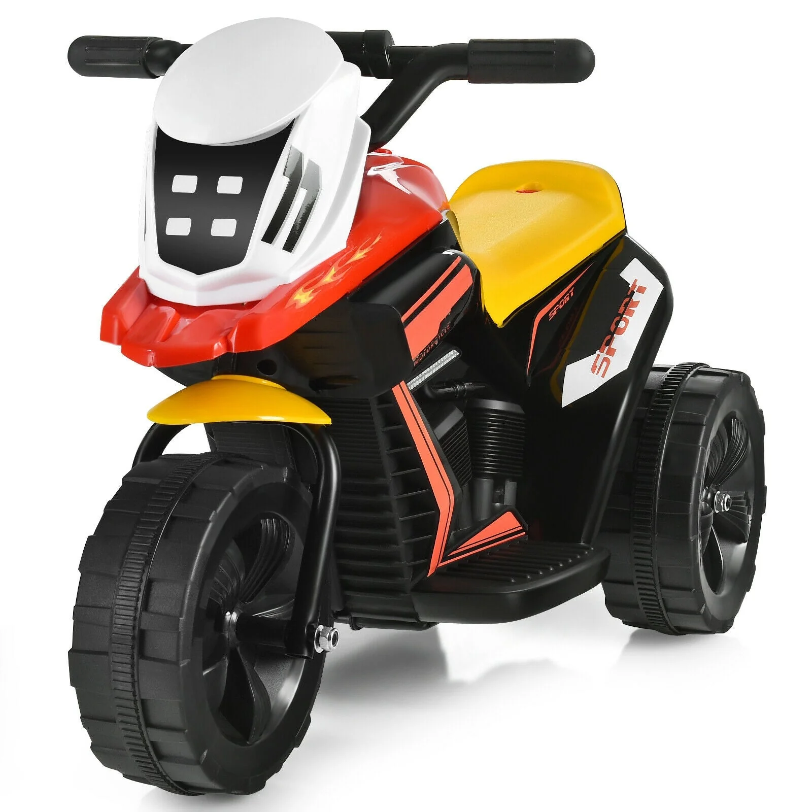 6V 3-Wheel Electric Ride-On Toy Motorcycle Trike with Music and Horn - Image 3