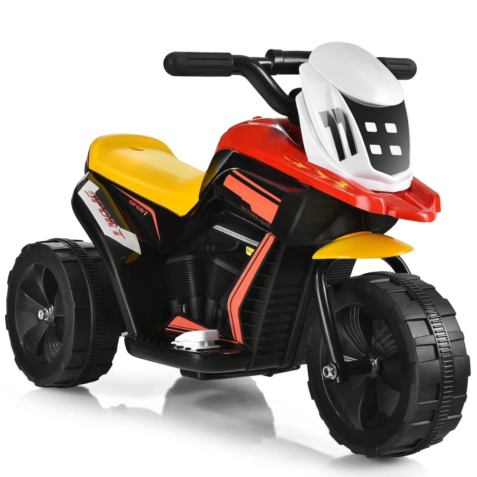 6V 3-Wheel Electric Ride-On Toy Motorcycle Trike with Music and Horn - Image 4