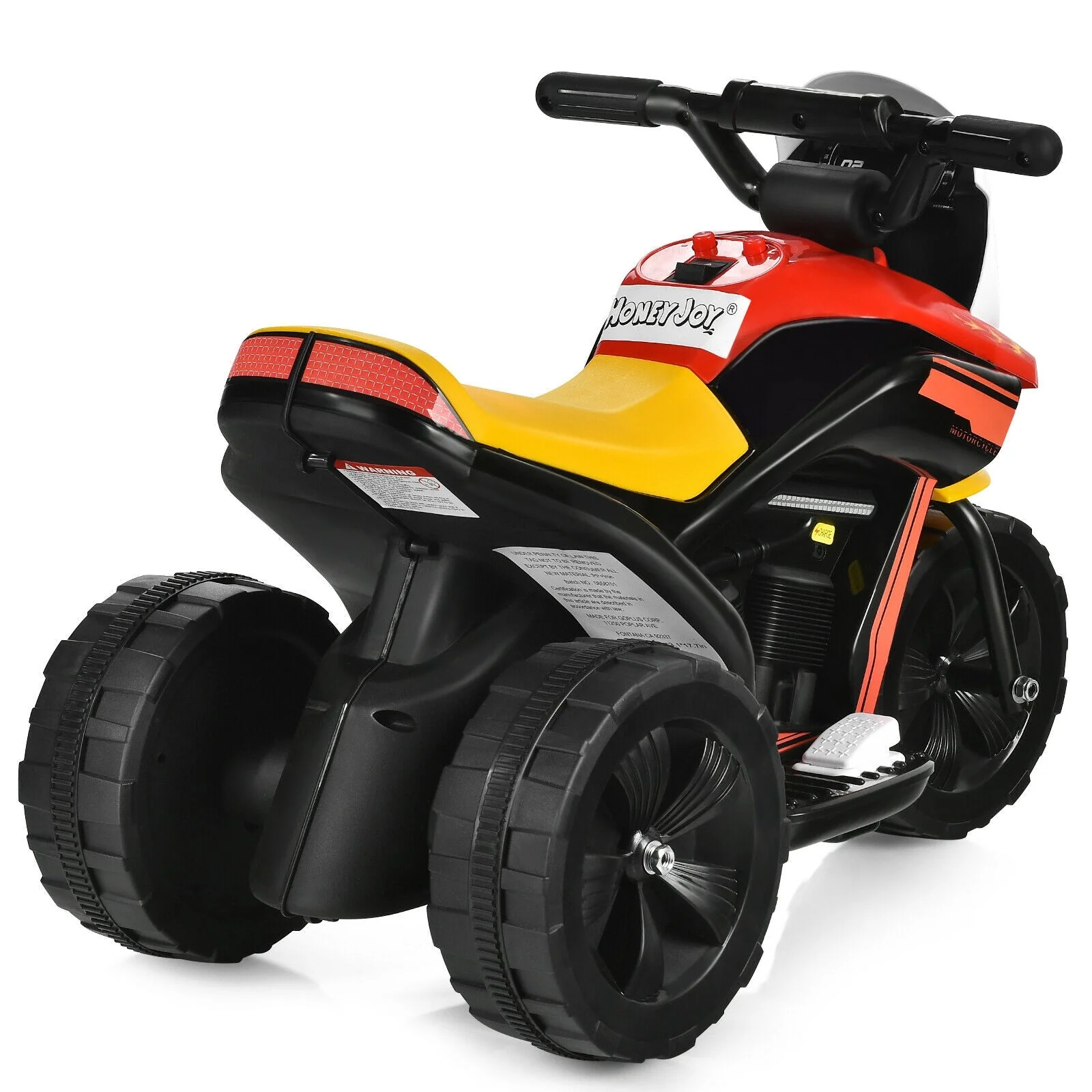 6V 3-Wheel Electric Ride-On Toy Motorcycle Trike with Music and Horn - Image 5
