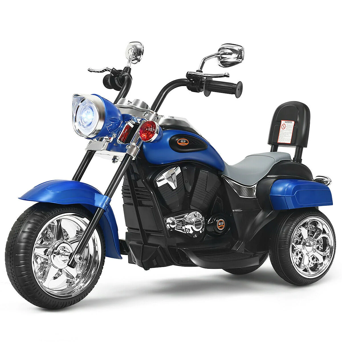 6V 3 Wheel Kids Motorcycle-Blue - Image 4