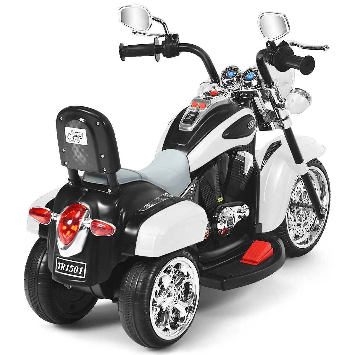 6V 3 Wheel Kids Motorcycle-White - Image 7