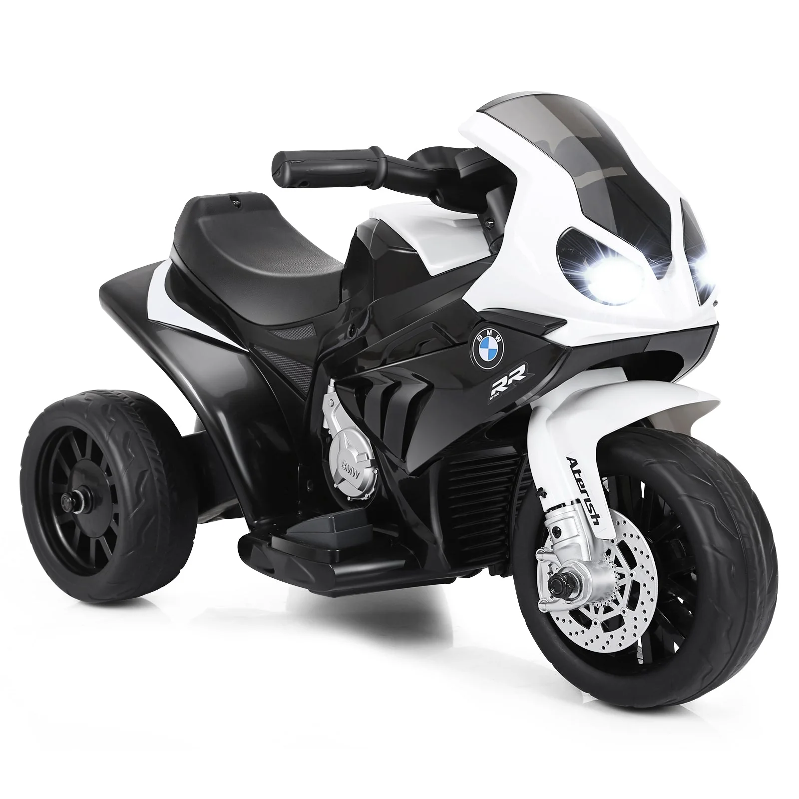6V Kids 3 Wheels Riding BMW Licensed Electric Motorcycle-Black - Image 3