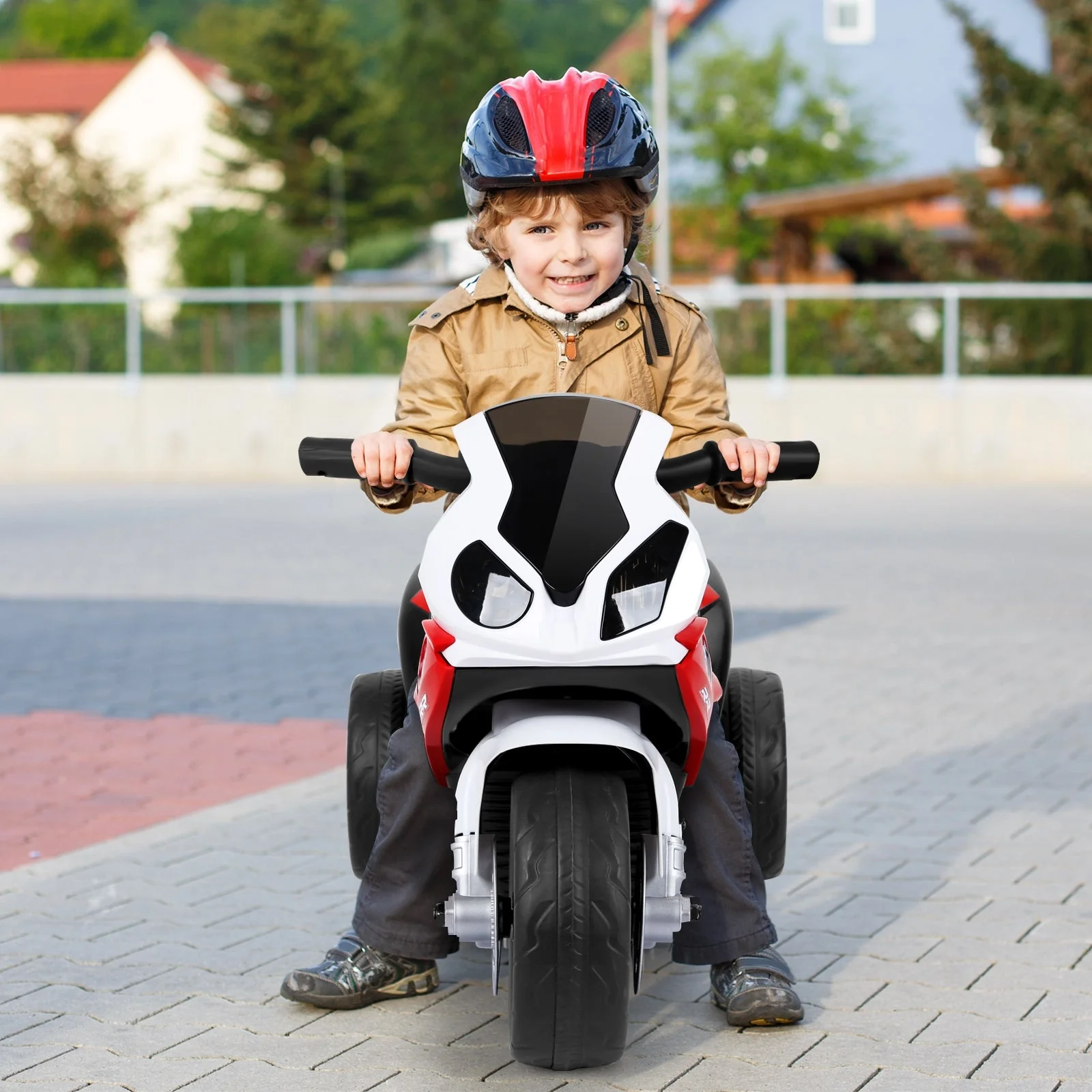 6V Kids 3 Wheels Riding BMW Licensed Electric Motorcycle-Red - Image 2