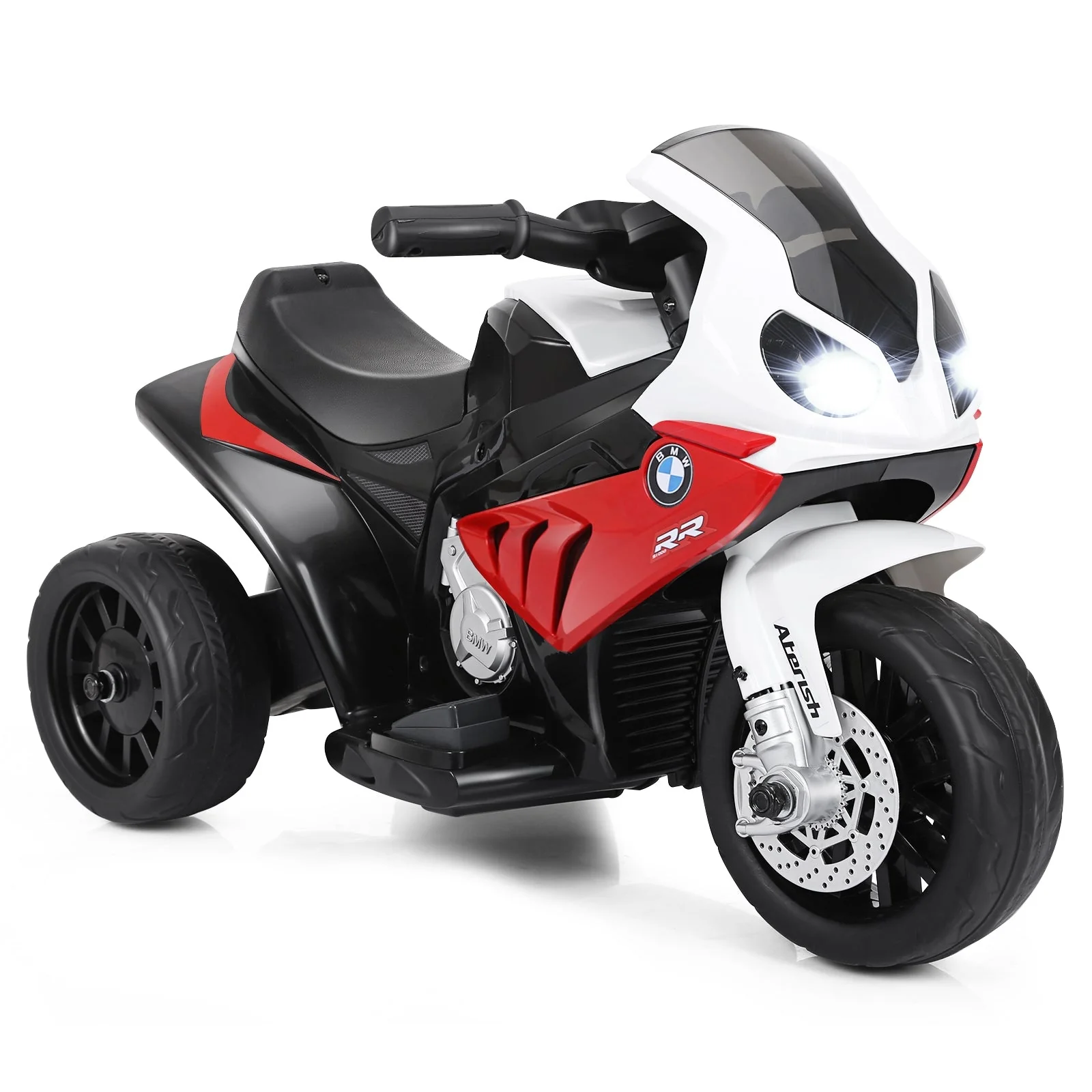 6V Kids 3 Wheels Riding BMW Licensed Electric Motorcycle-Red - Image 3